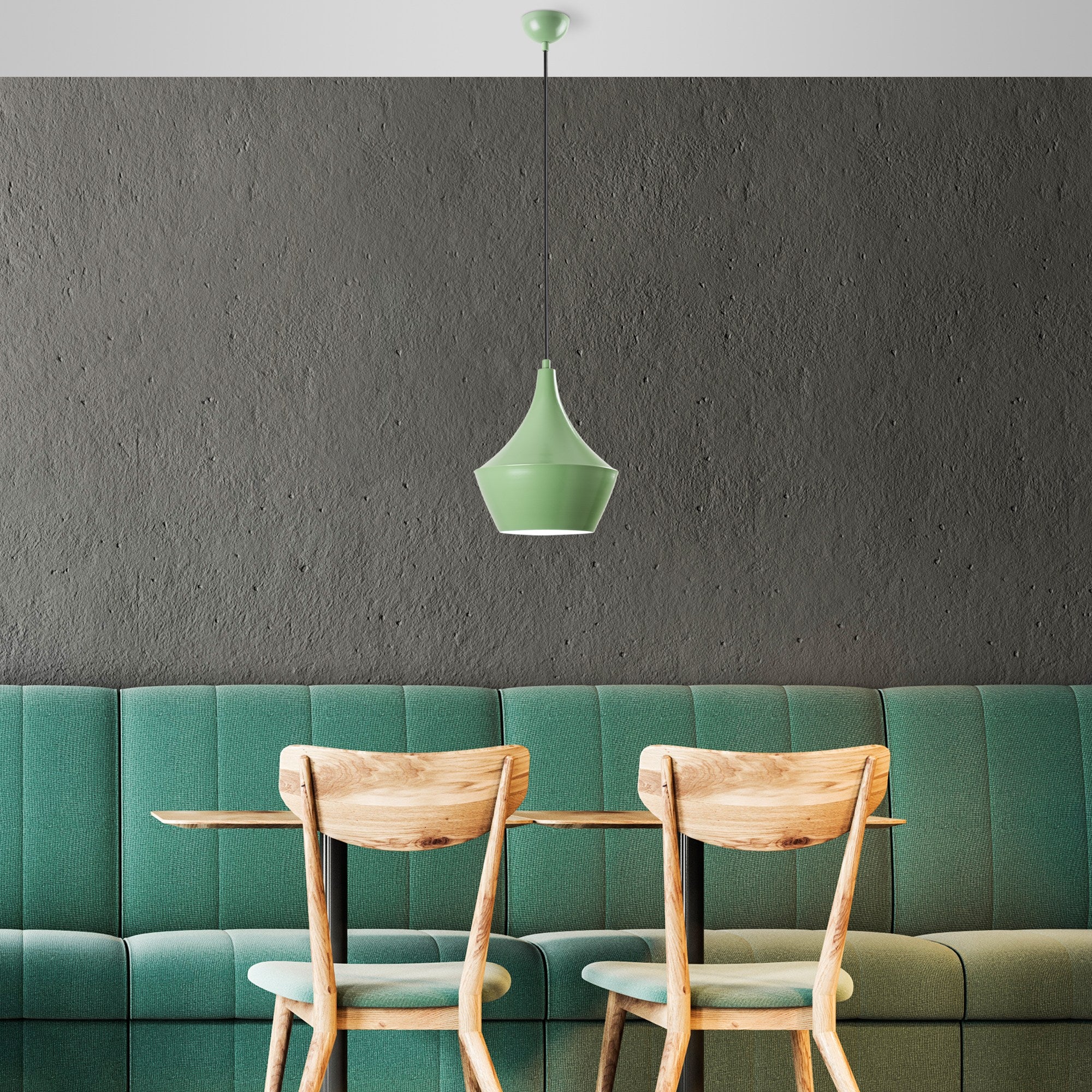 Candeeiro de Teto elegante – altura ajustável de 37 a 130 cm – menta – metal