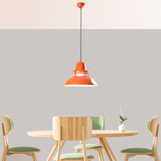 Candeeiro de Teto – altura ajustável de 34 a 123 cm – laranja – metal