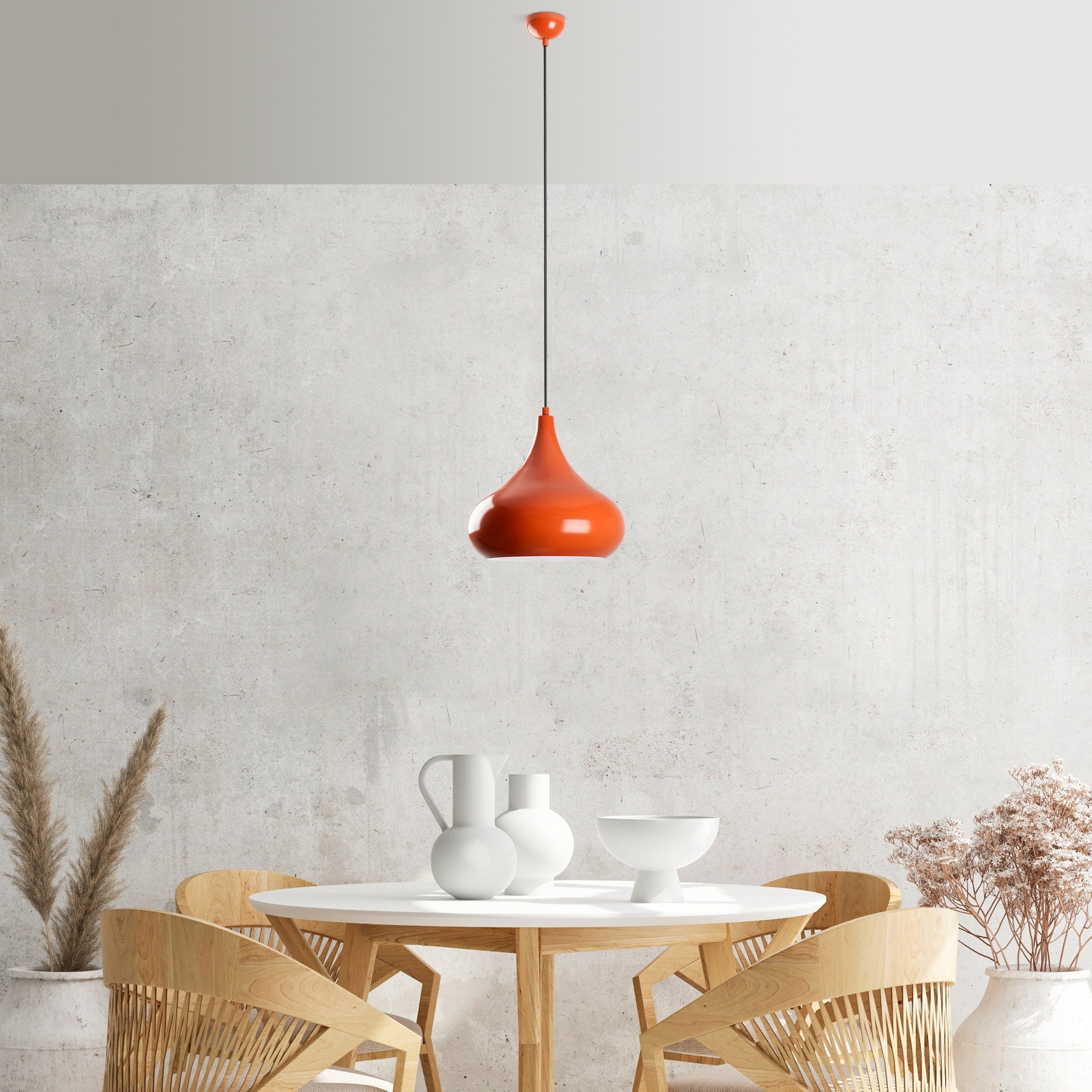 Candeeiro de Teto – Ø30 cm – Laranja – Metal
