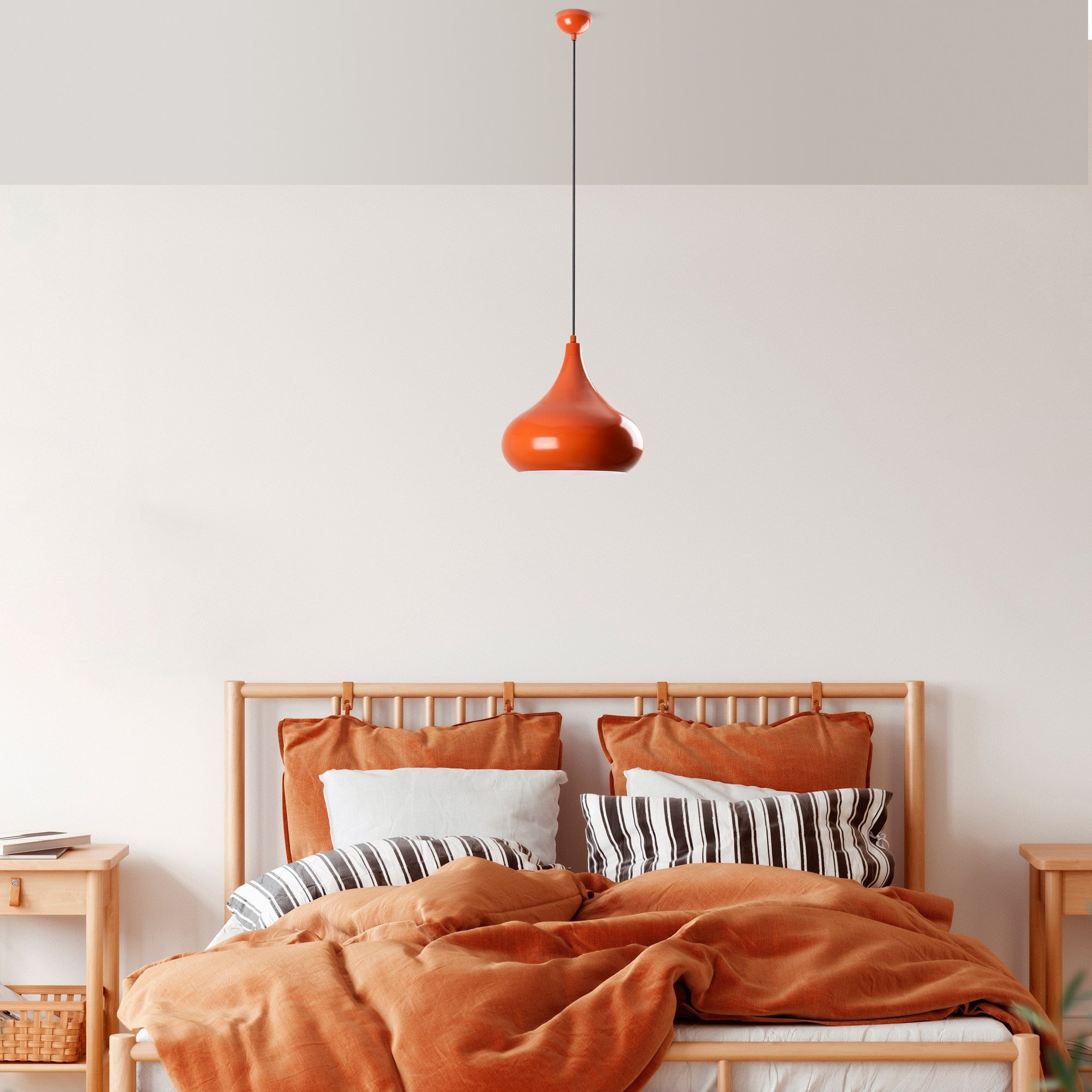 Candeeiro de Teto – Ø30 cm – Laranja – Metal