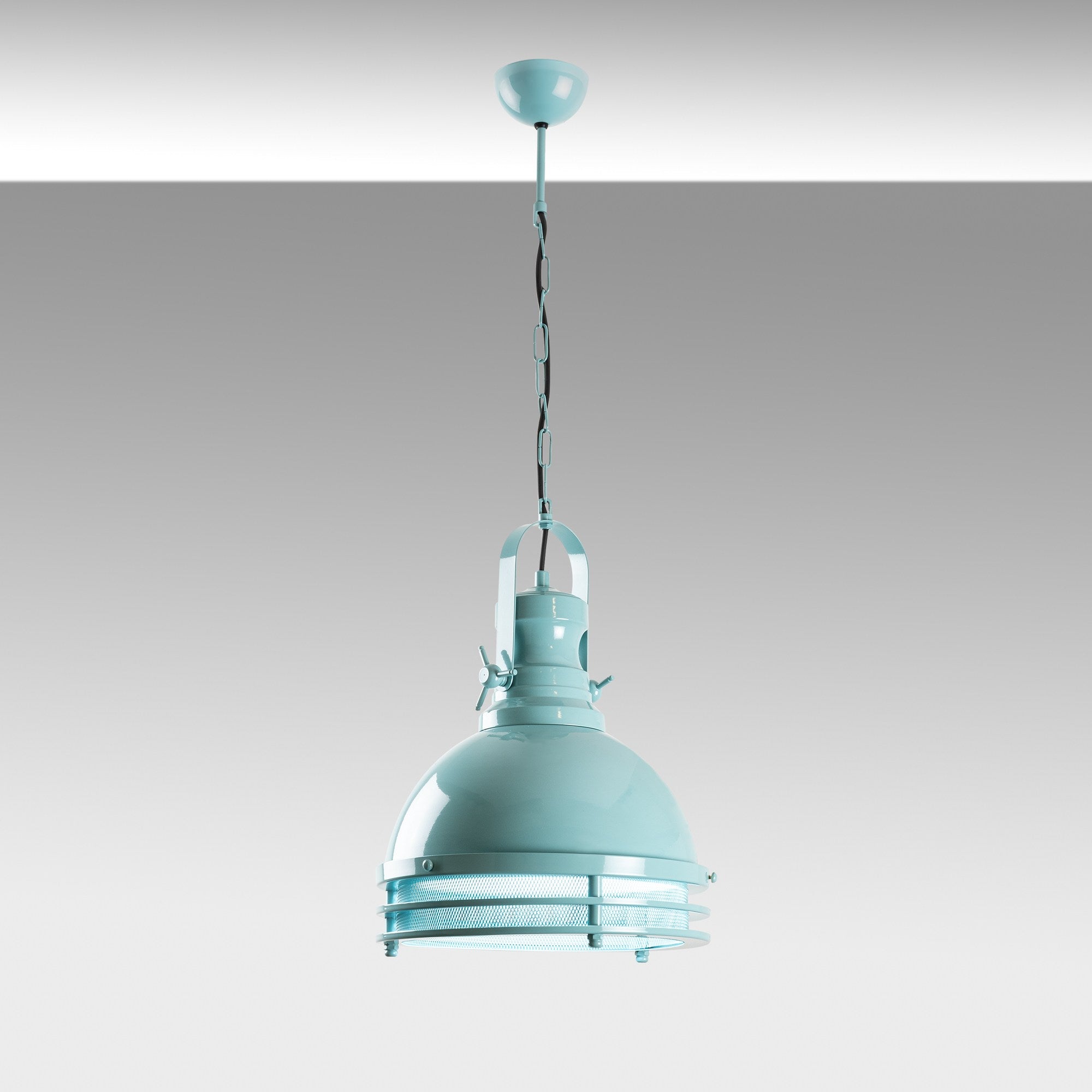 Candeeiro de Teto de Metal – Ø30 x 40 cm – Turquesa
