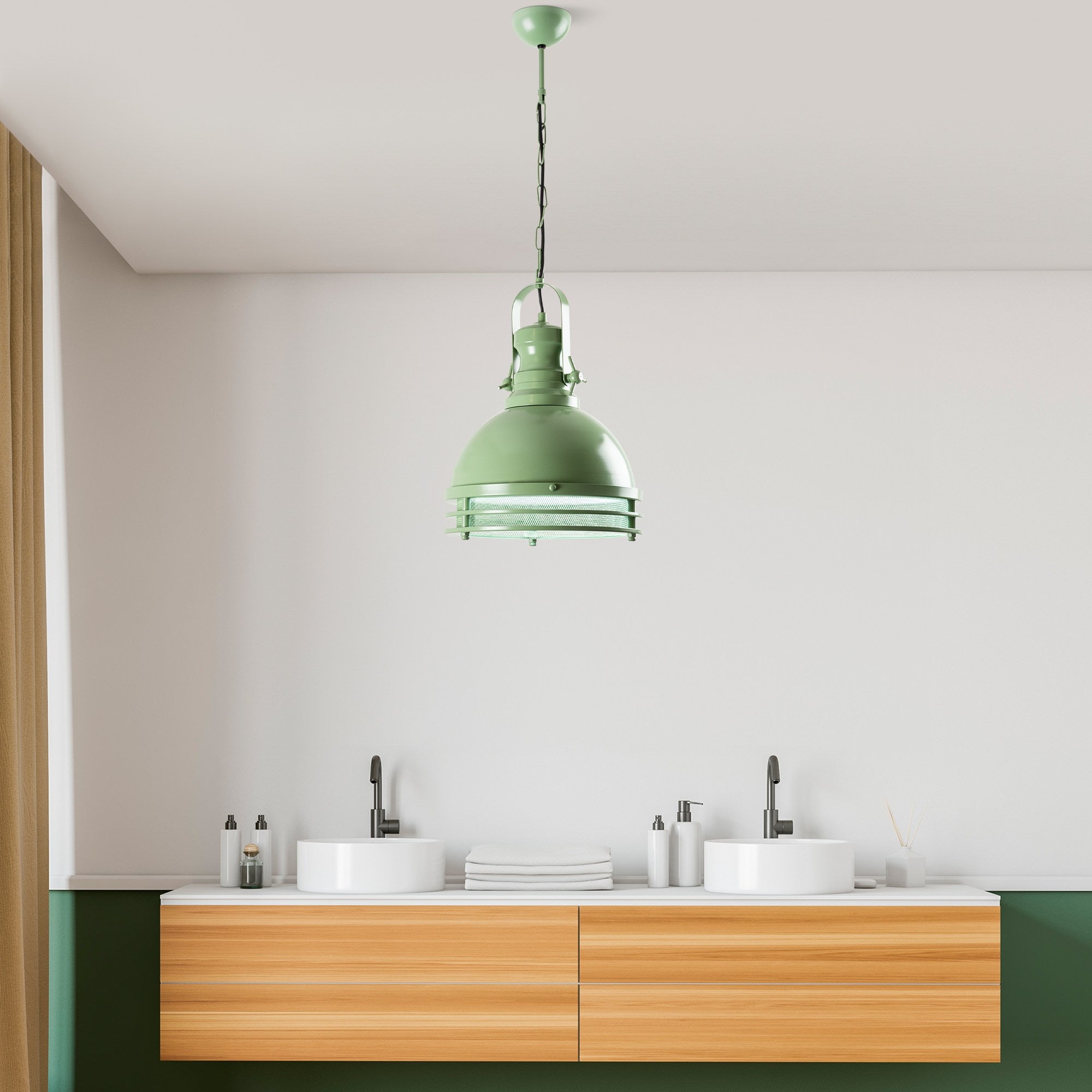 Candeeiro de Teto de Metal – Ø30 x 40 cm – Menta