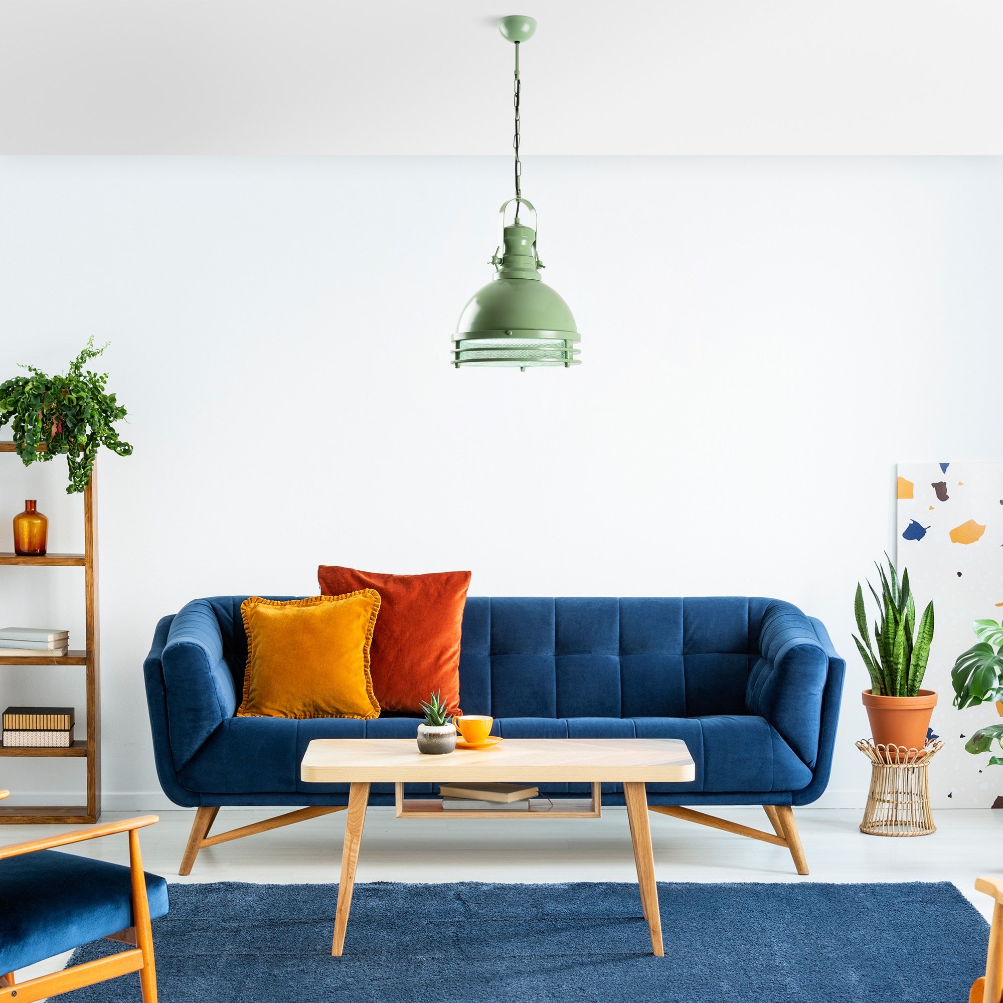 Candeeiro de Teto de Metal – Ø30 x 40 cm – Menta