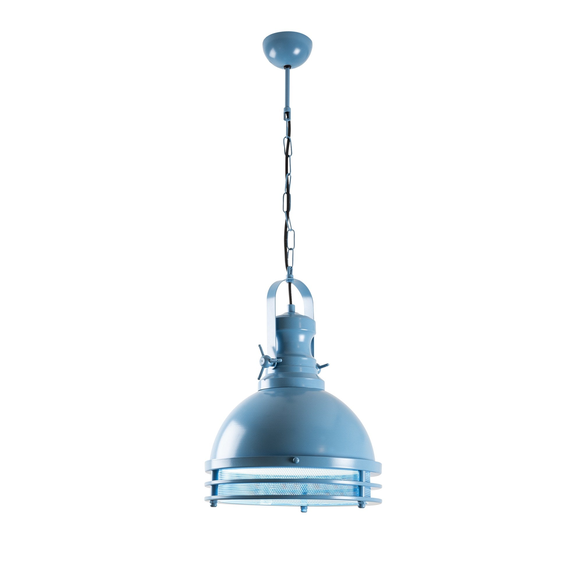 Candeeiro de Teto – Ø30 x 40 cm – Azul Claro – Metal