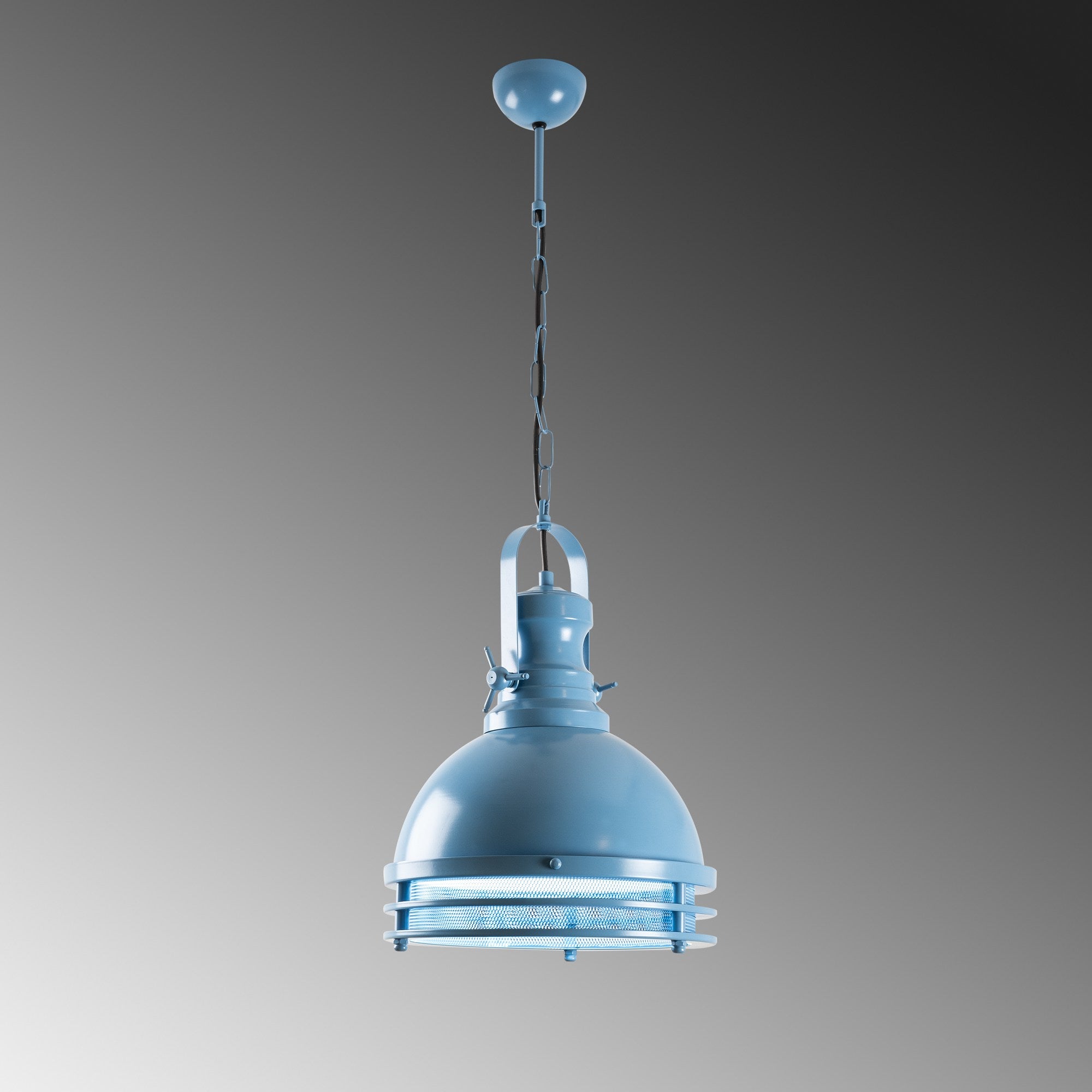 Candeeiro de Teto – Ø30 x 40 cm – Azul Claro – Metal