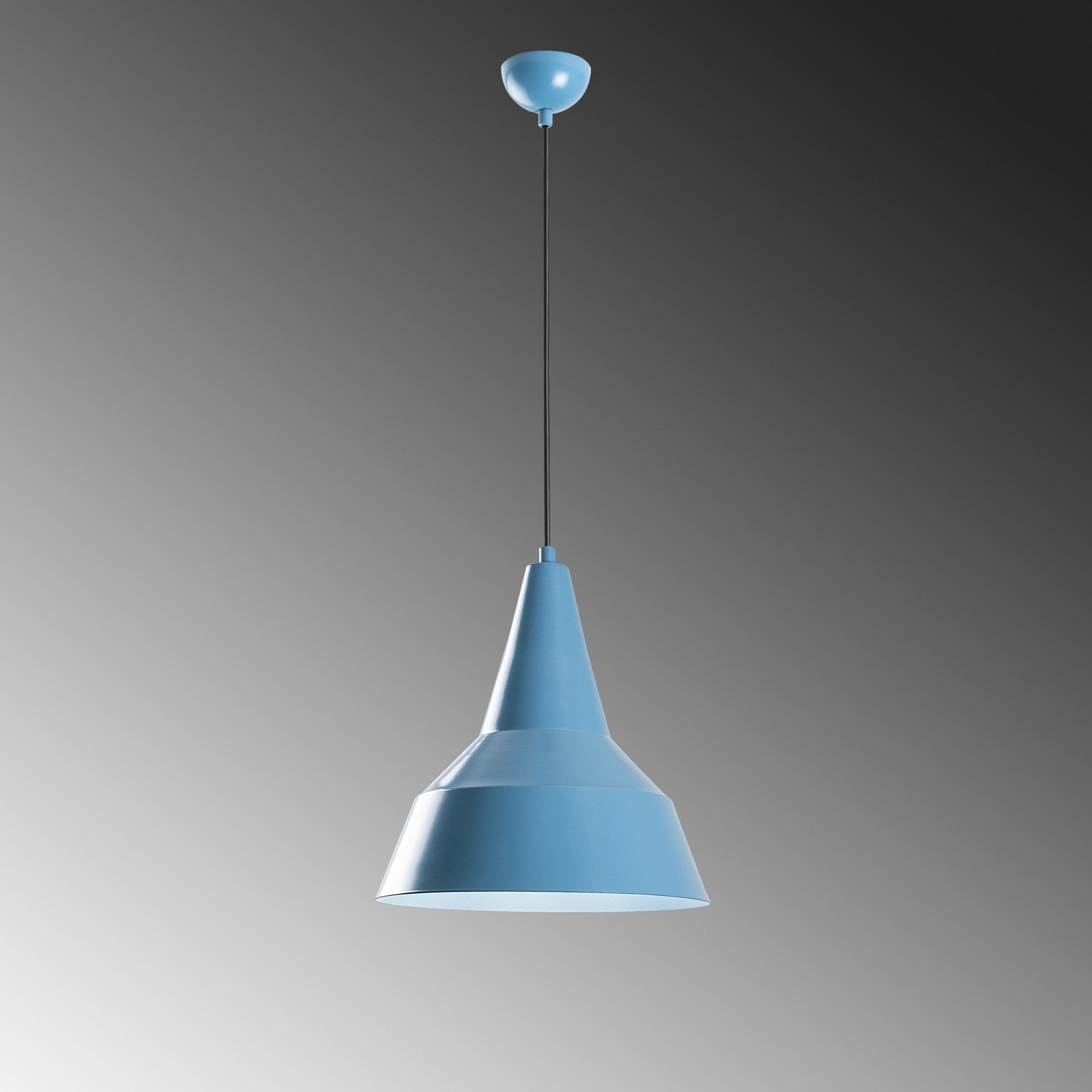 Candeeiro de Teto – altura ajustável de 42 a 131 cm – azul claro – metal