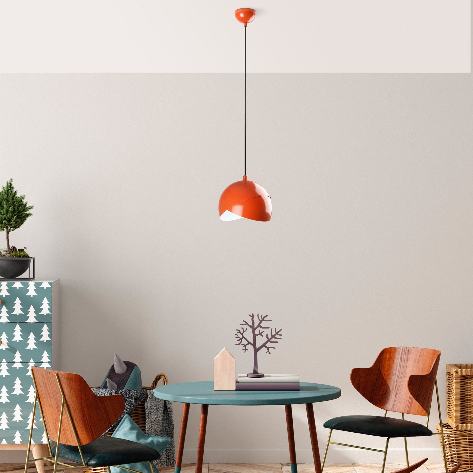 Candeeiro de Teto ajustável – Ø20 cm – Laranja – Metal