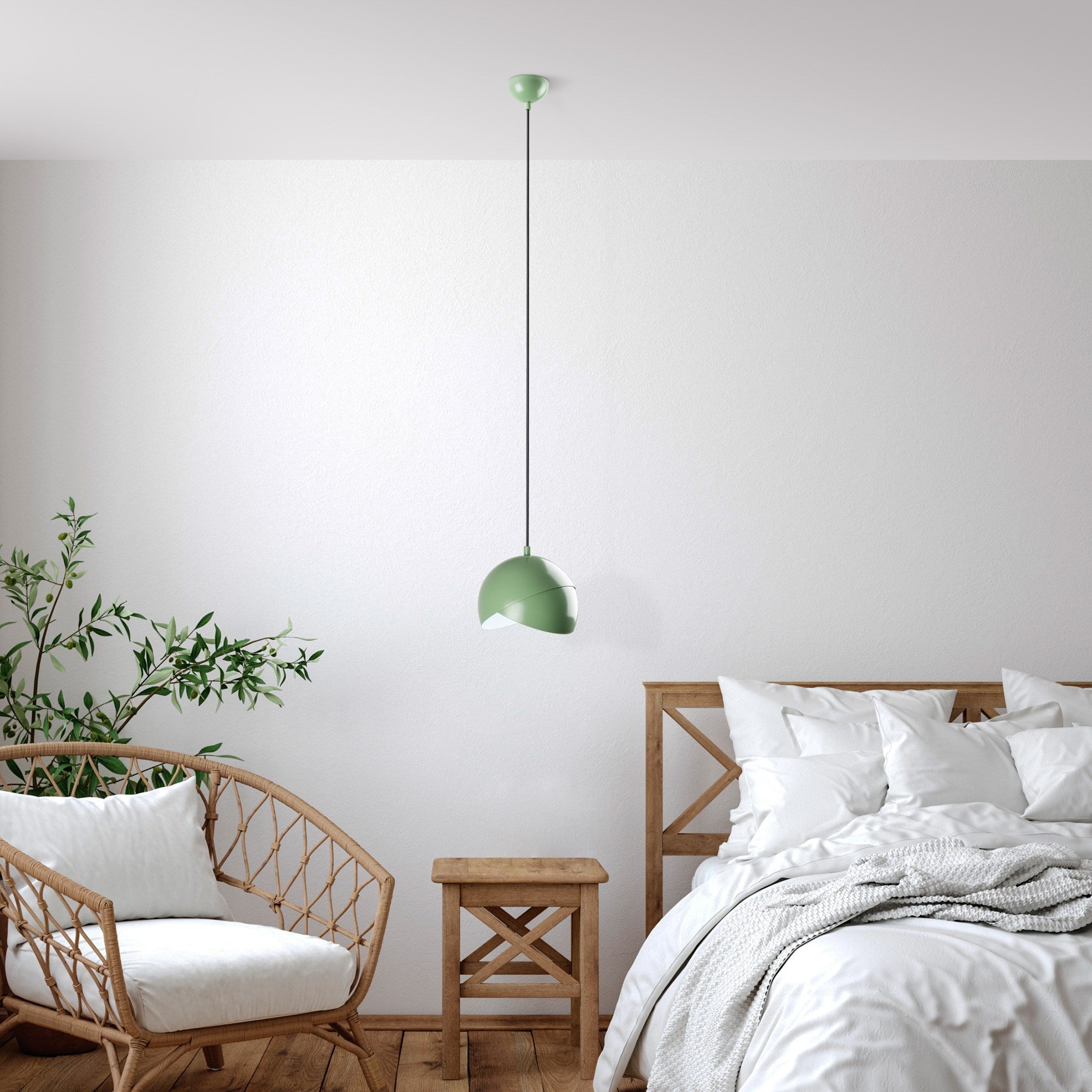 Candeeiro de Teto – altura ajustável de 22 a 114 cm – cor menta – corpo de metal