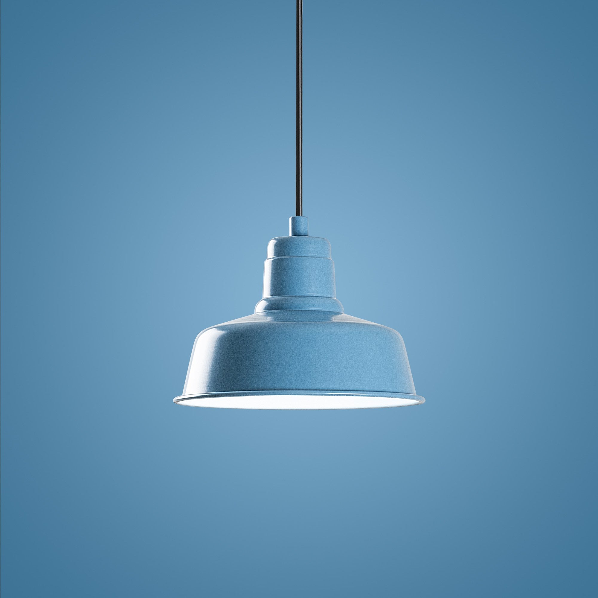 Candeeiro de Teto elegante – altura ajustável de 21 a 108 cm – azul claro – metal