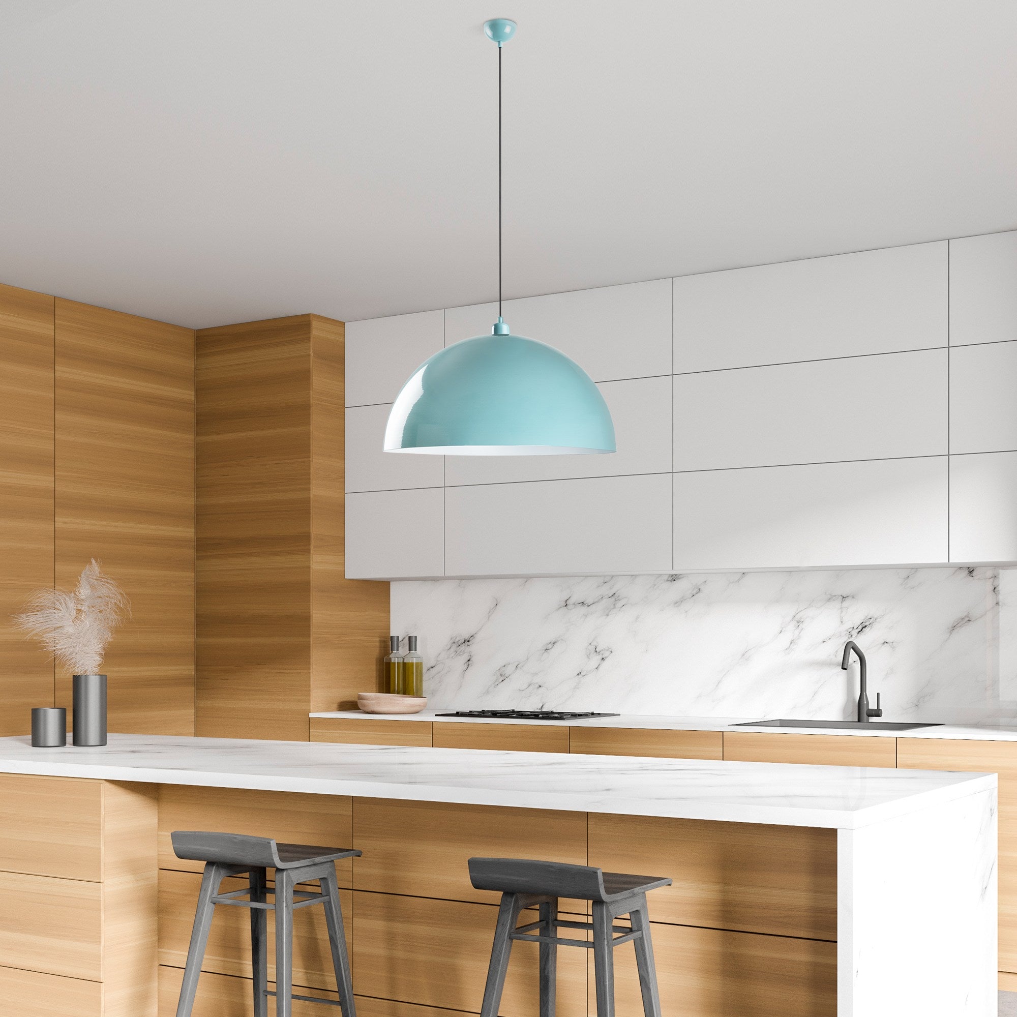 Candeeiro de Teto de metal – Ø60 cm – Turquesa