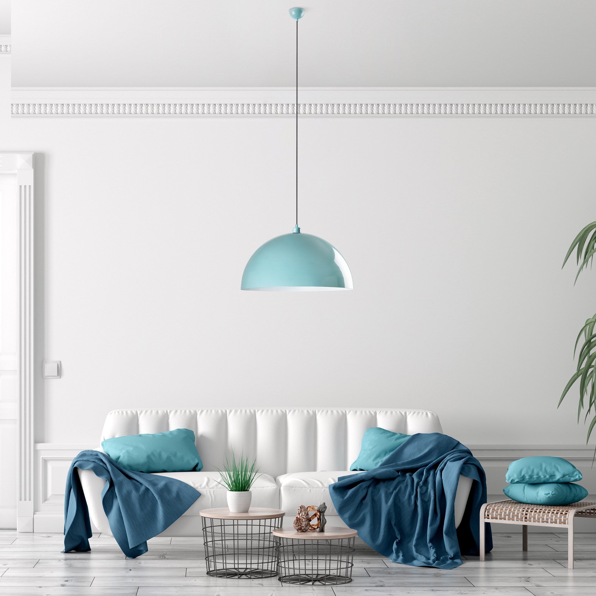 Candeeiro de Teto de metal – Ø60 cm – Turquesa