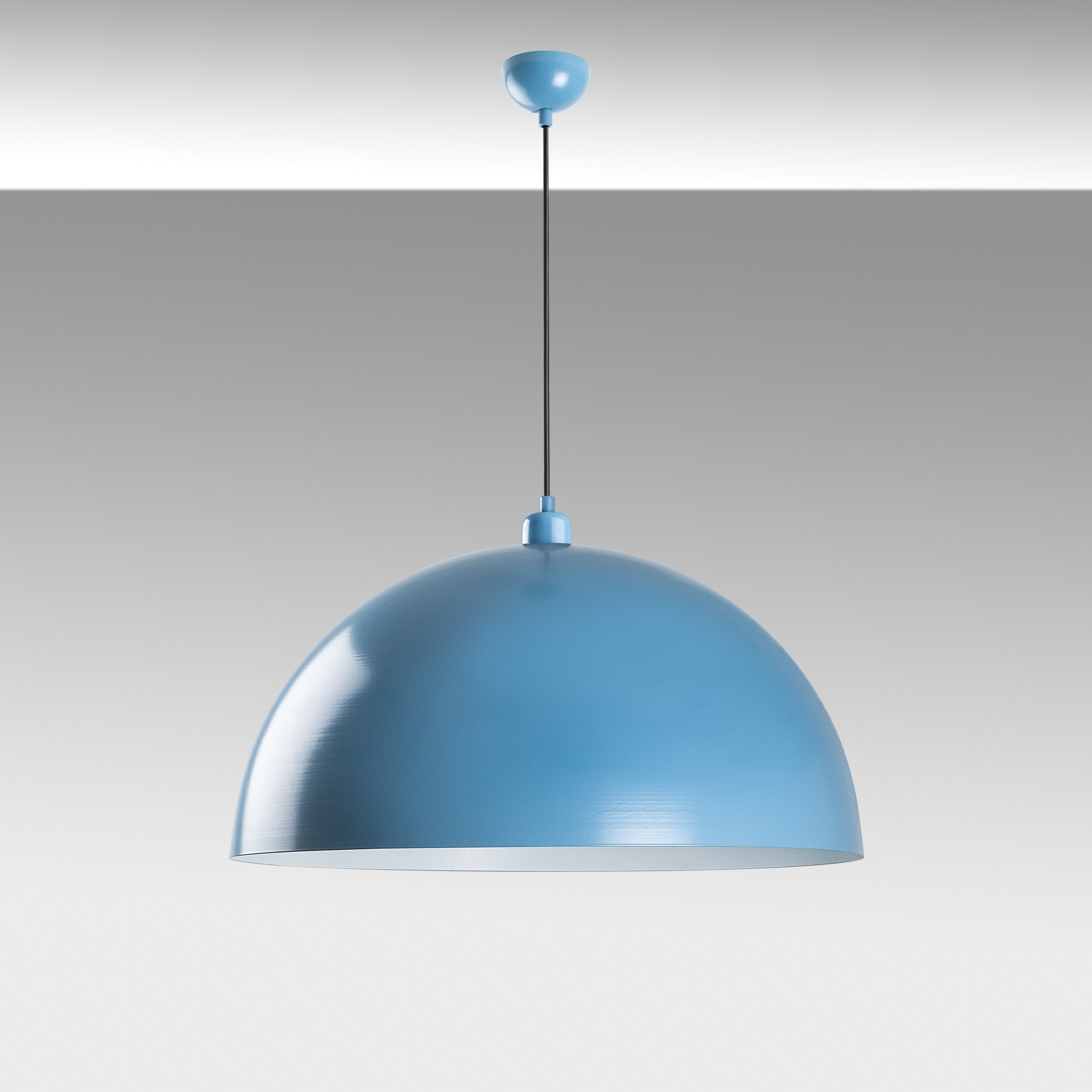 Candeeiro de Teto elegante – Ø60 cm – Azul claro – Metal