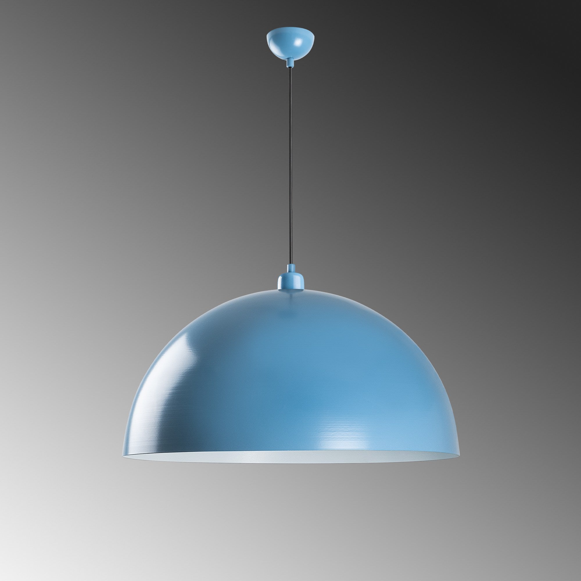 Candeeiro de Teto elegante – Ø60 cm – Azul claro – Metal