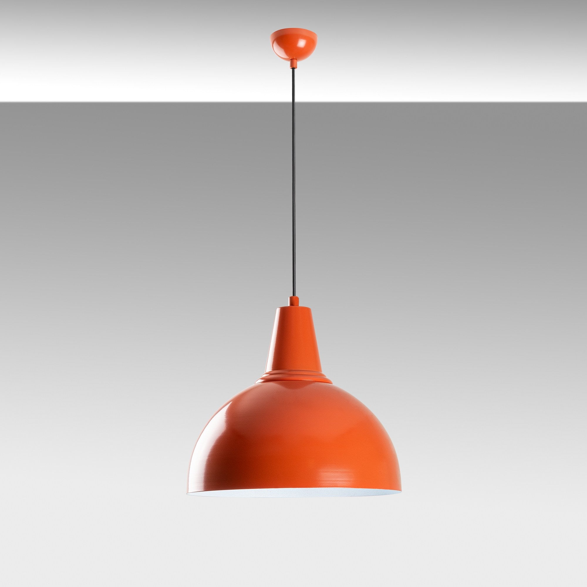 Candeeiro de Teto – altura ajustável de 32 a 121 cm – laranja – metal