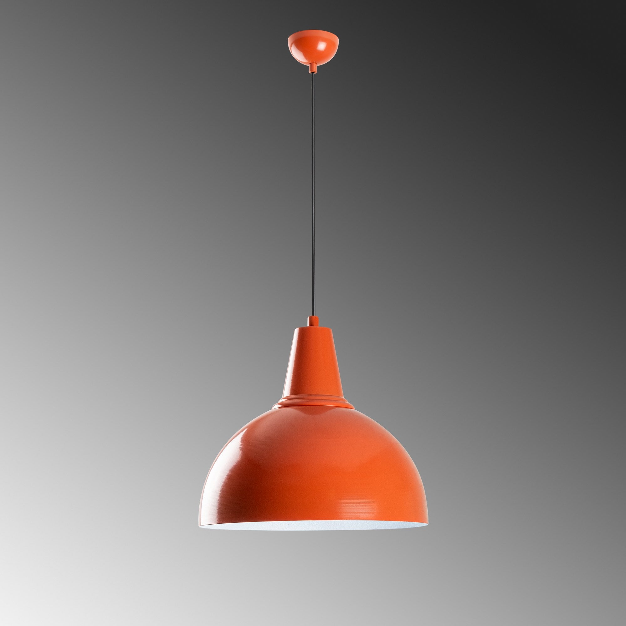 Candeeiro de Teto – altura ajustável de 32 a 121 cm – laranja – metal