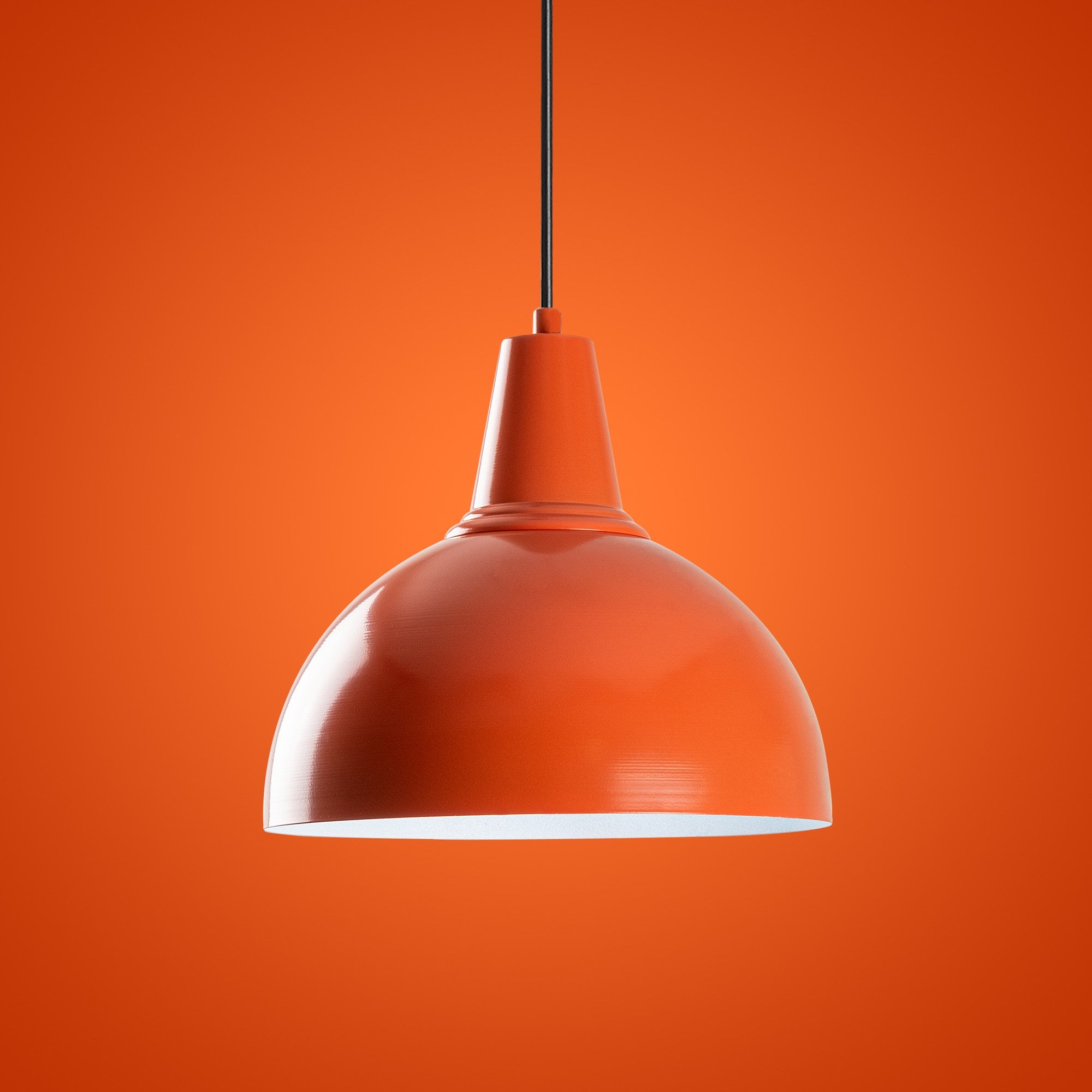 Candeeiro de Teto – altura ajustável de 32 a 121 cm – laranja – metal