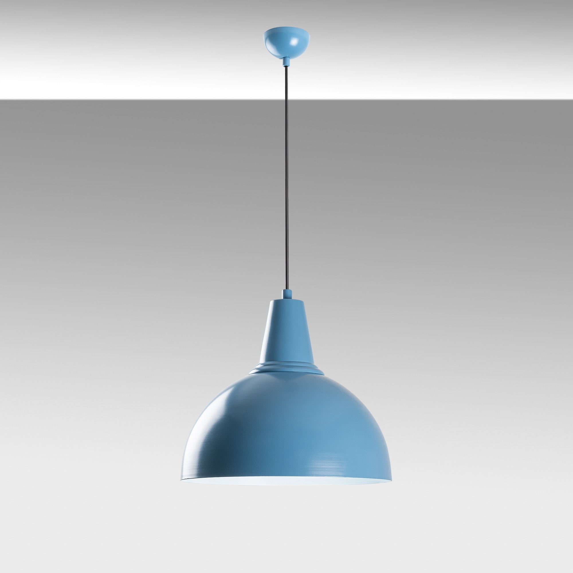 Candeeiro de Teto – 32 a 121 cm – Azul Claro – Metal