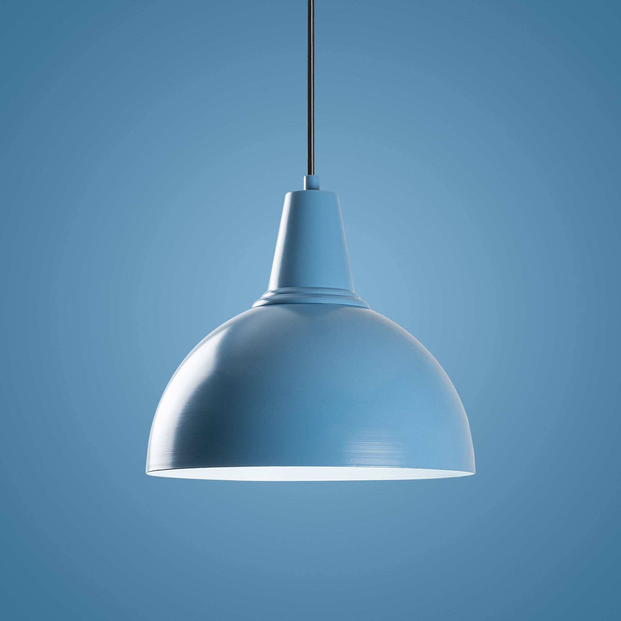 Candeeiro de Teto – 32 a 121 cm – Azul Claro – Metal