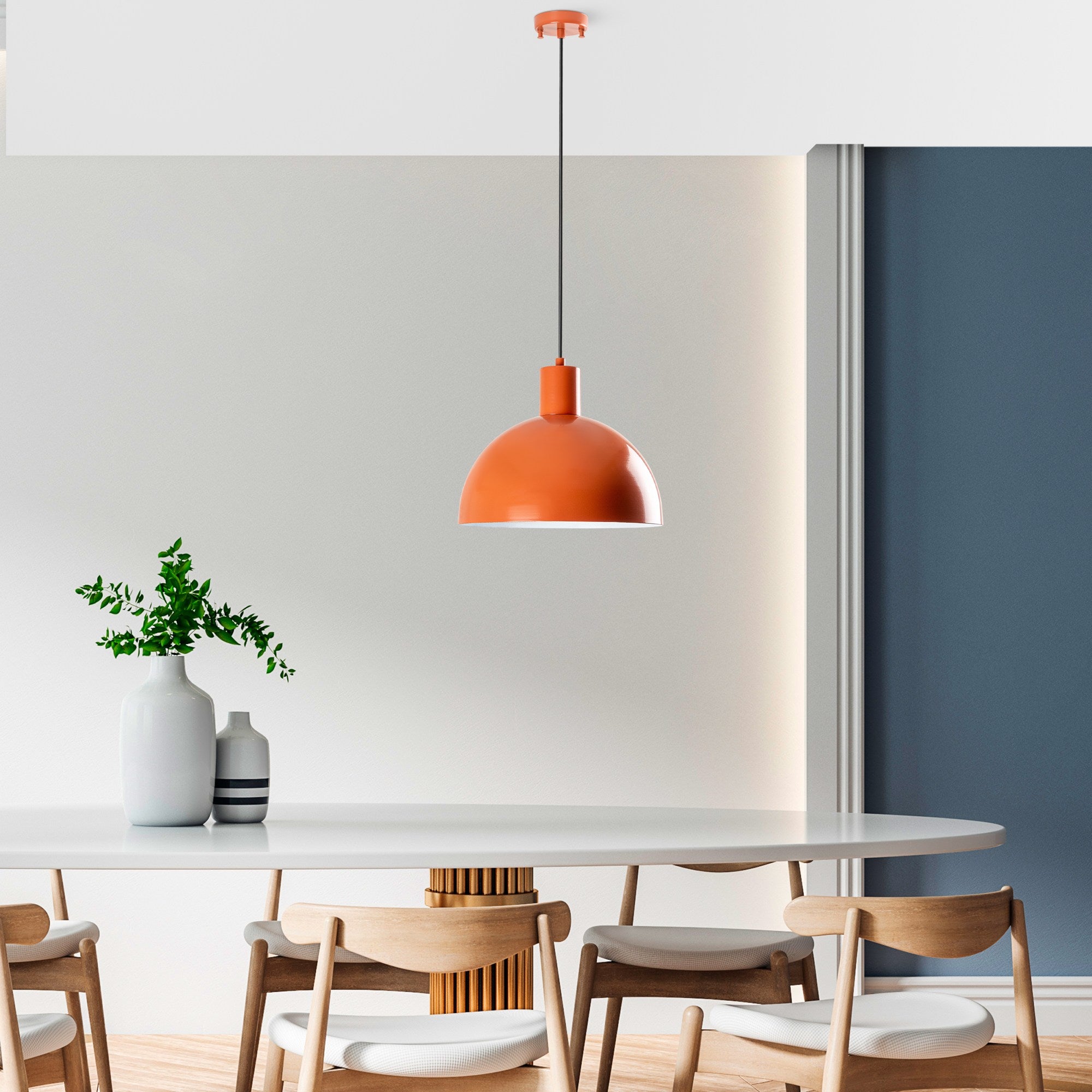 Candeeiro de Teto – Ø30 cm – Laranja – Metal
