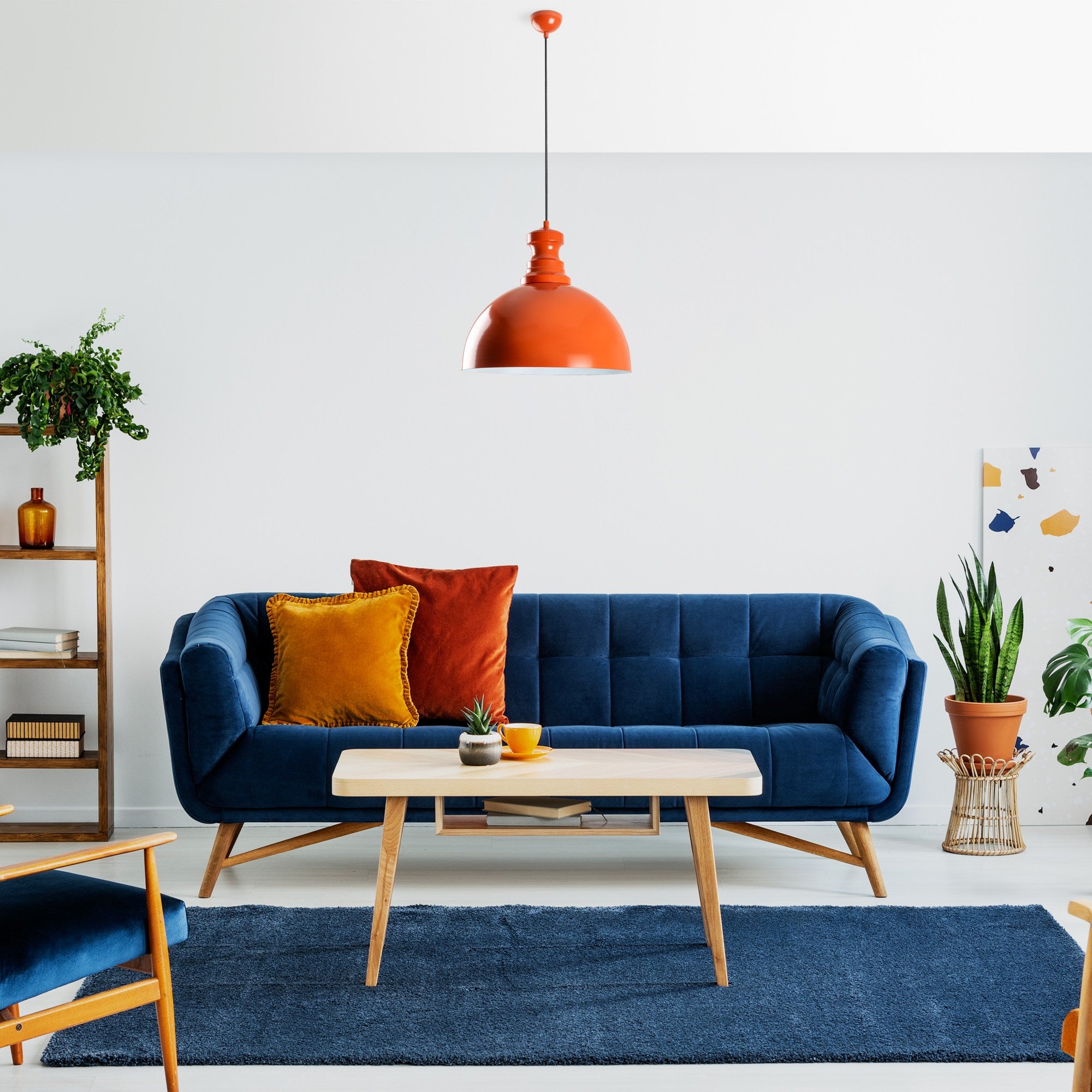 Candeeiro de Teto – Ø40 cm – Laranja – Metal