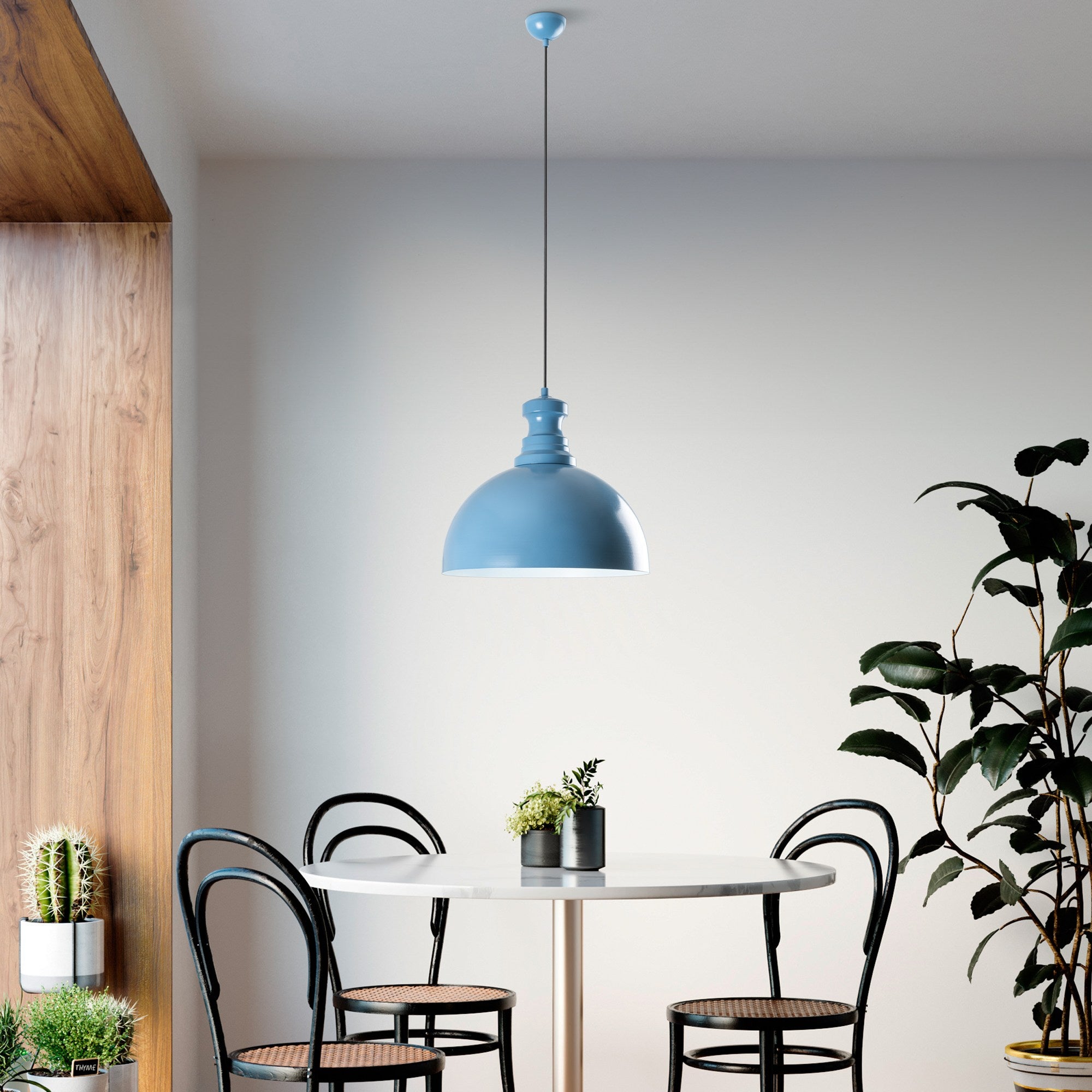 Candeeiro de Teto – Ø40 cm – azul claro – metal