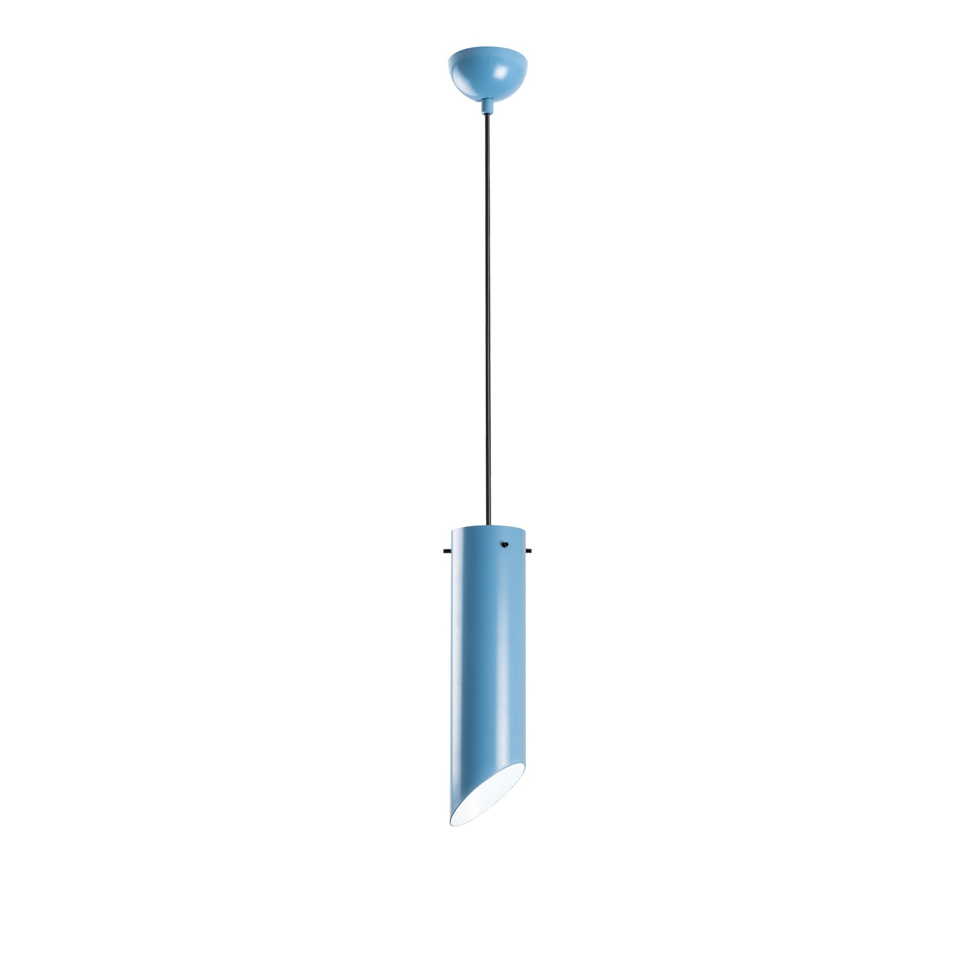 Candeeiro de Teto – Altura Ajustável 37-114 cm – Azul Claro – Metal