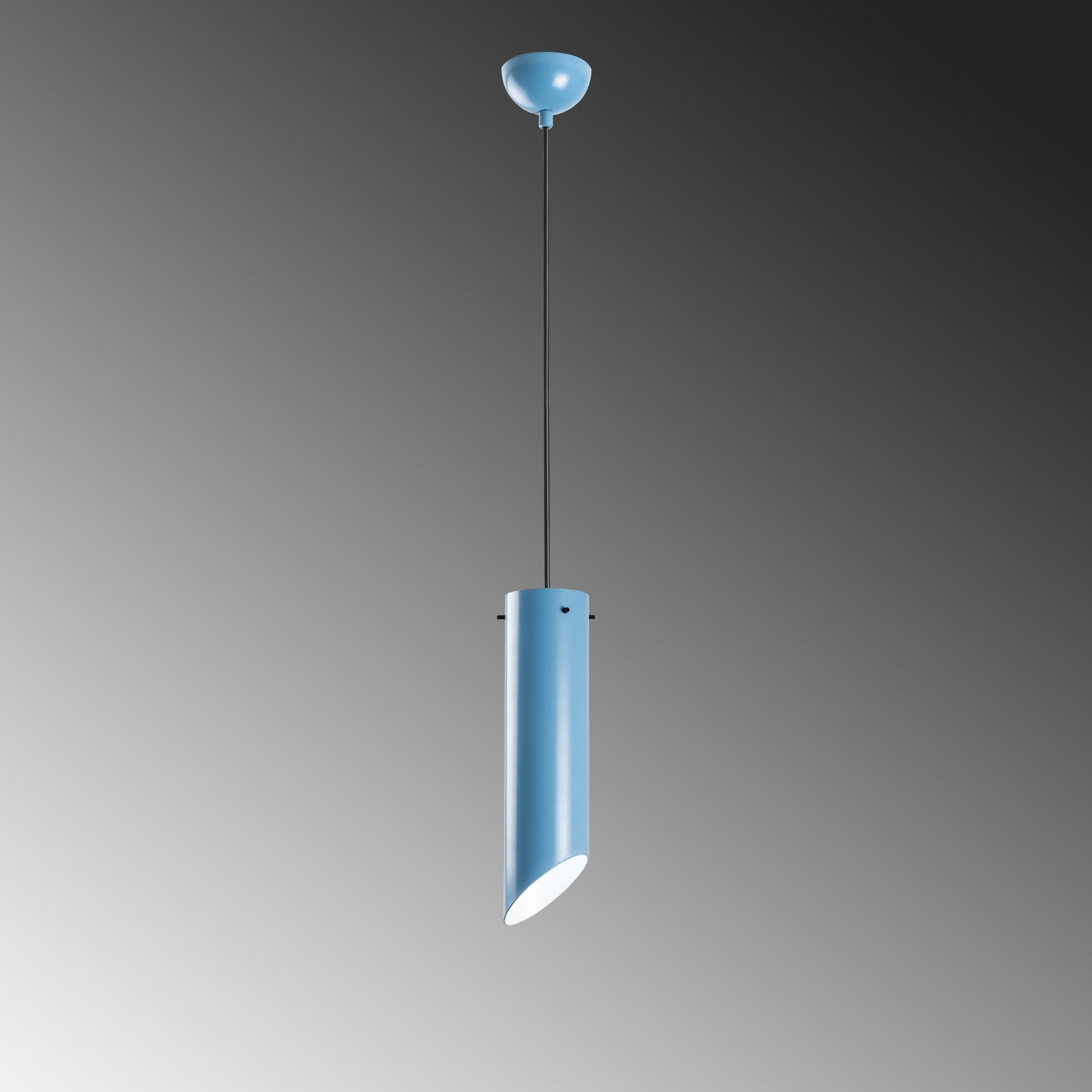 Candeeiro de Teto – Altura Ajustável 37-114 cm – Azul Claro – Metal