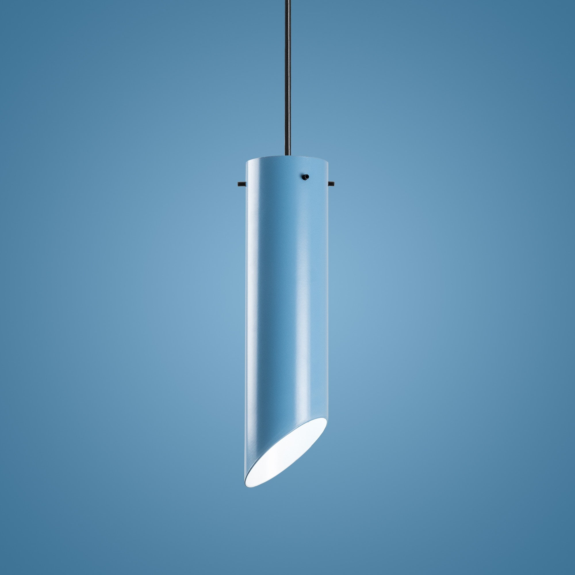 Candeeiro de Teto – Altura Ajustável 37-114 cm – Azul Claro – Metal