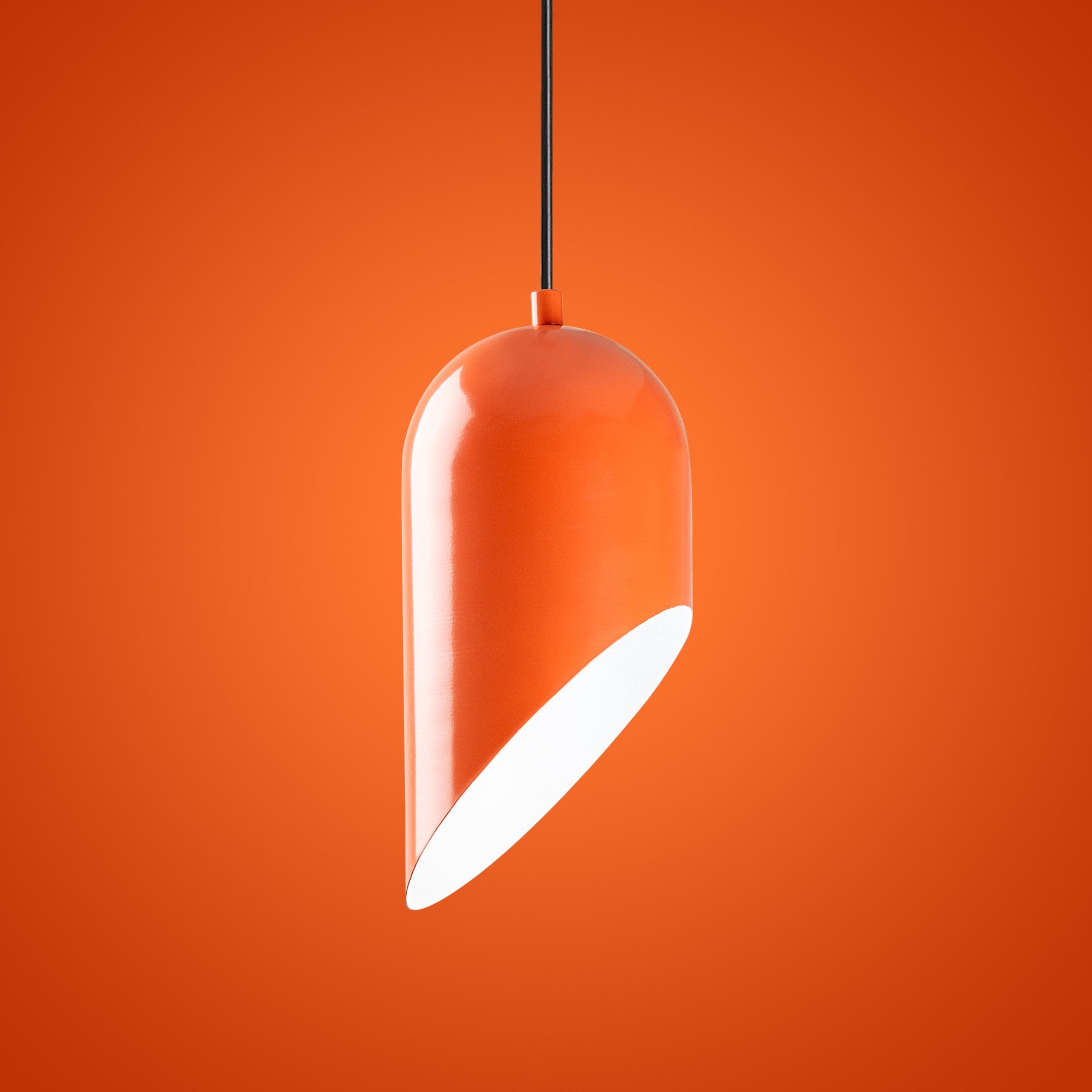 Candeeiro de Teto – 32 a 121 cm – Laranja – Metal