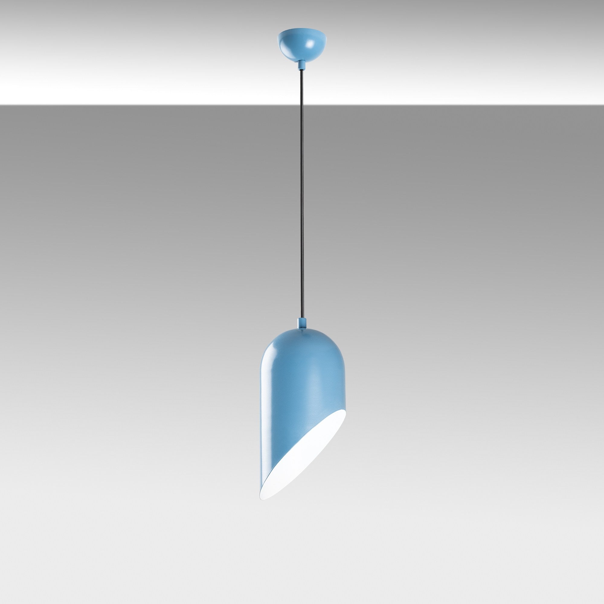 Candeeiro de Teto ajustável – 32 a 121 cm – azul claro – metal