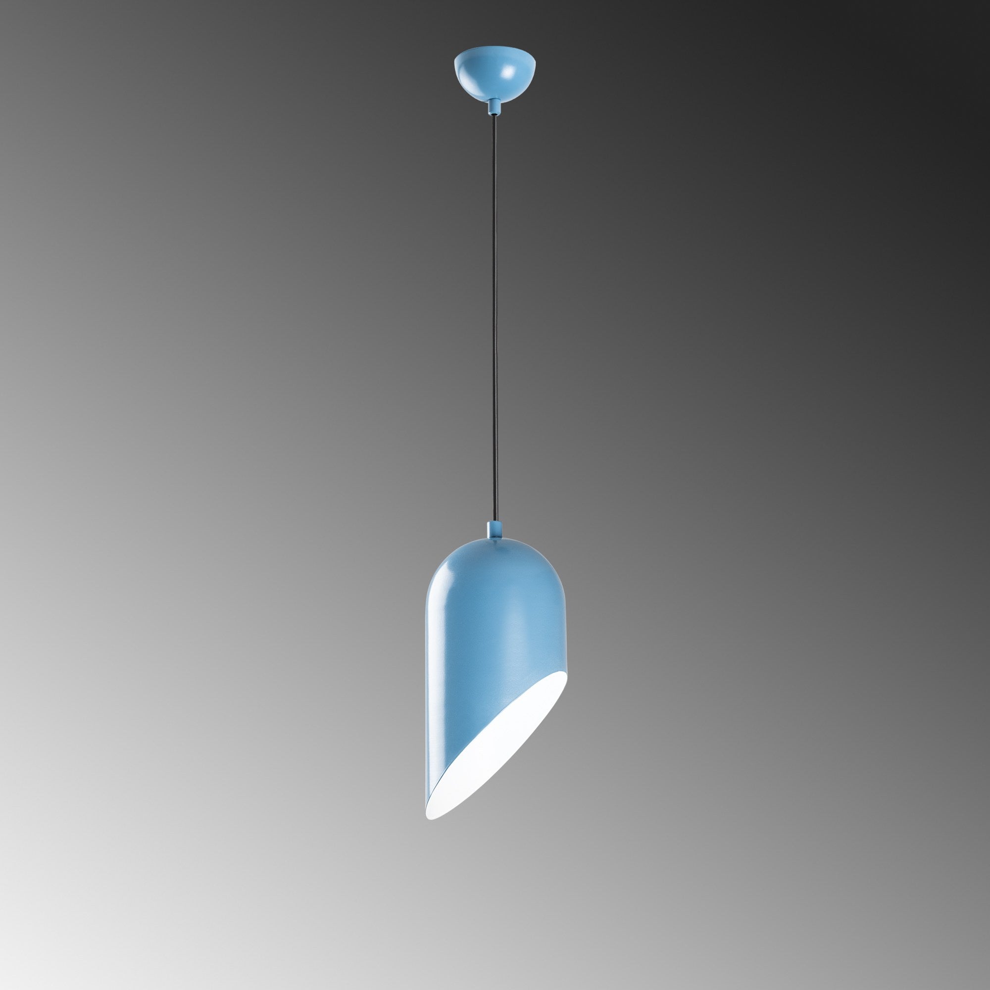 Candeeiro de Teto ajustável – 32 a 121 cm – azul claro – metal