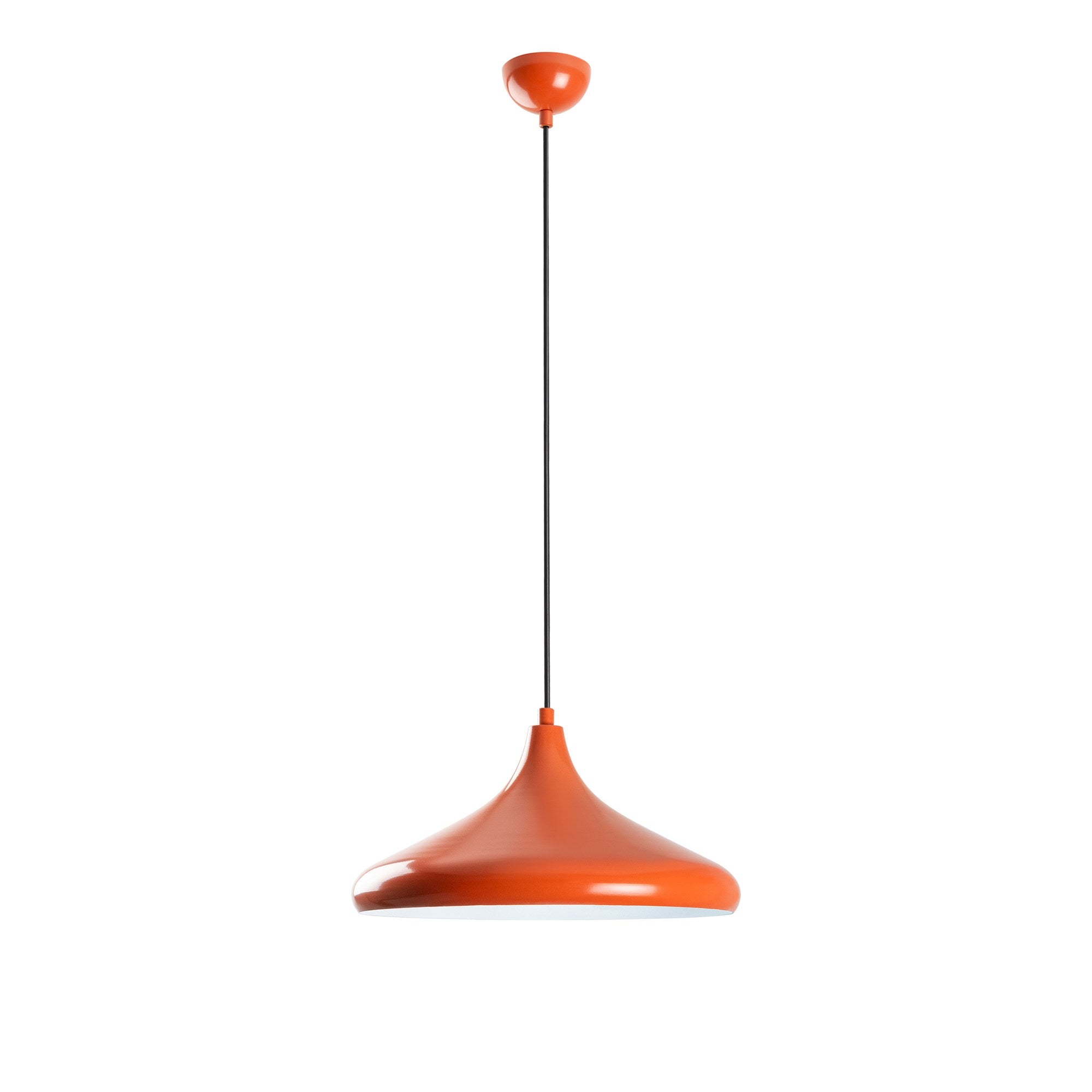 Candeeiro de Teto – Altura Ajustável 27-116 cm – Laranja – Metal