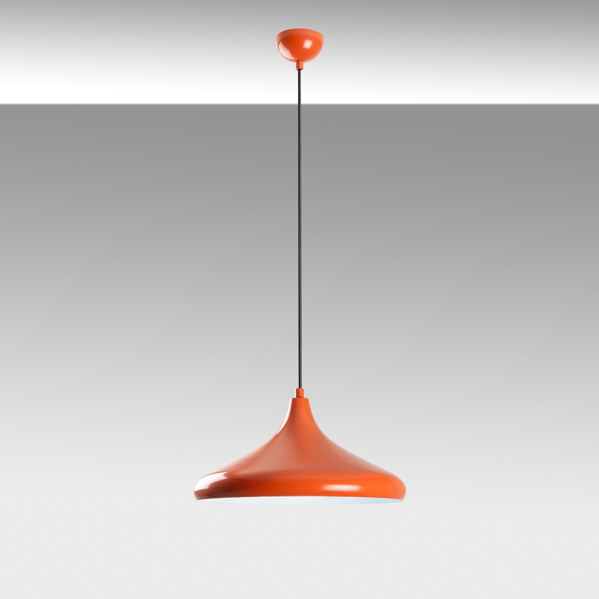 Candeeiro de Teto – Altura Ajustável 27-116 cm – Laranja – Metal