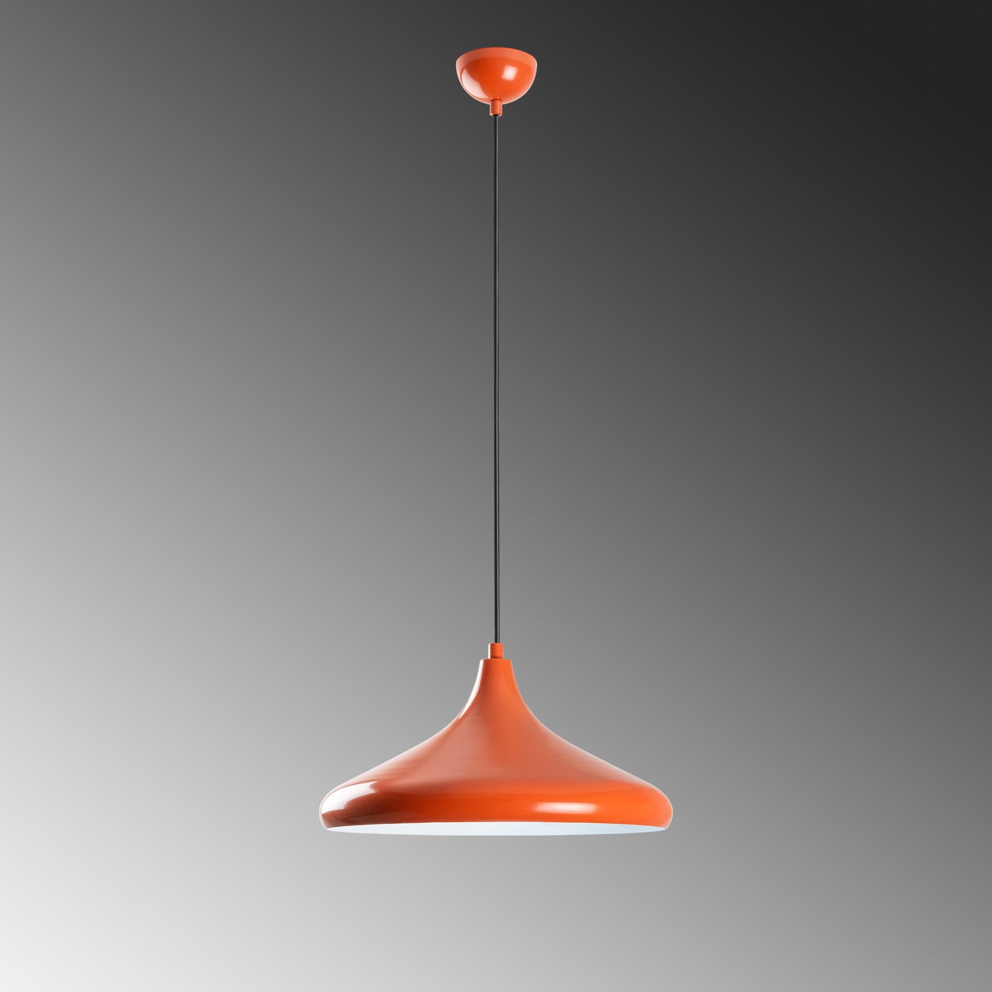 Candeeiro de Teto – Altura Ajustável 27-116 cm – Laranja – Metal
