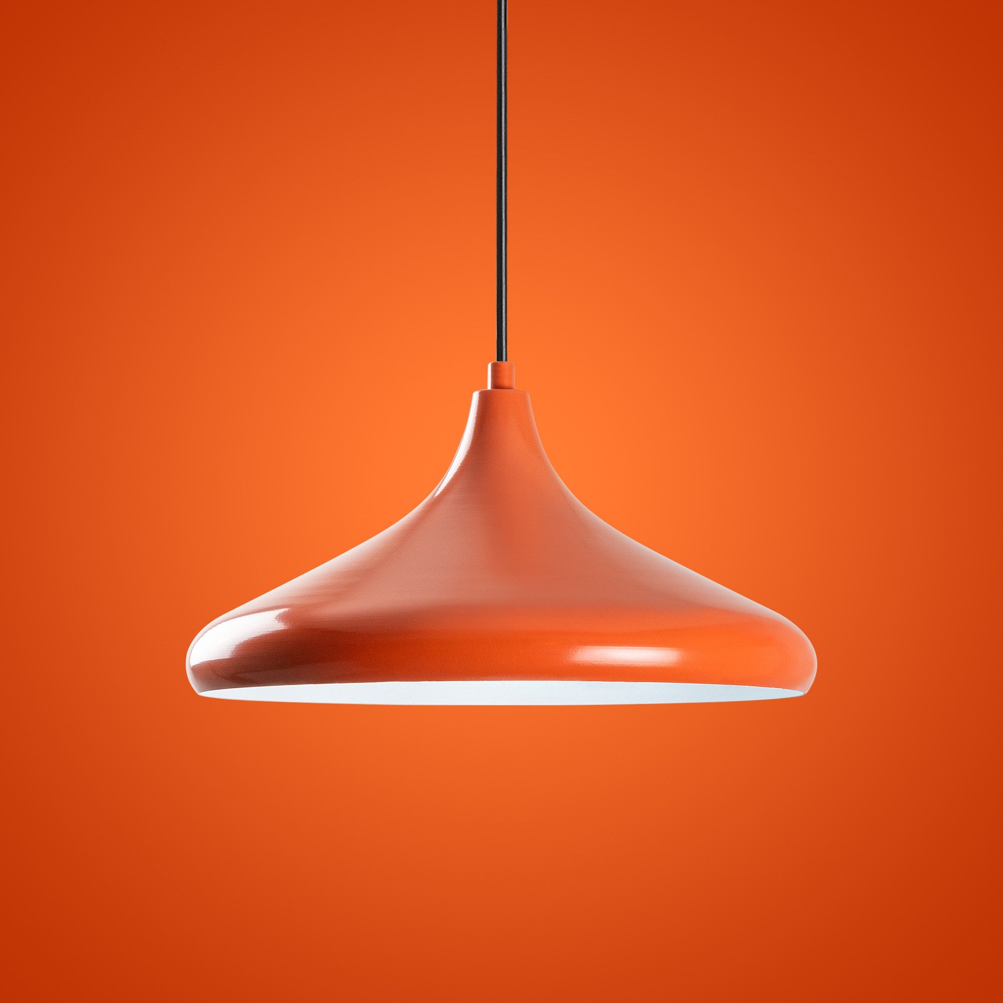 Candeeiro de Teto – Altura Ajustável 27-116 cm – Laranja – Metal