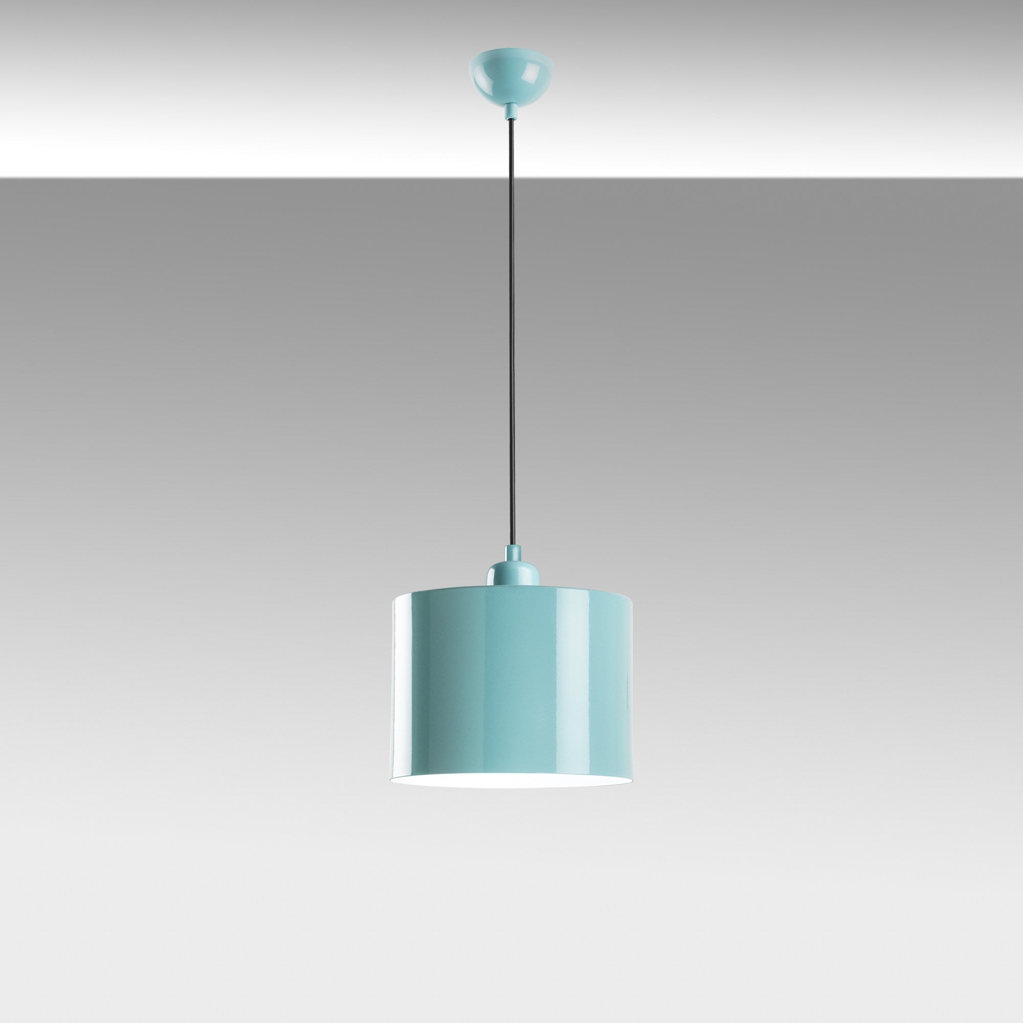 Candeeiro de Teto – altura ajustável de 25 a 110 cm – turquesa – metal
