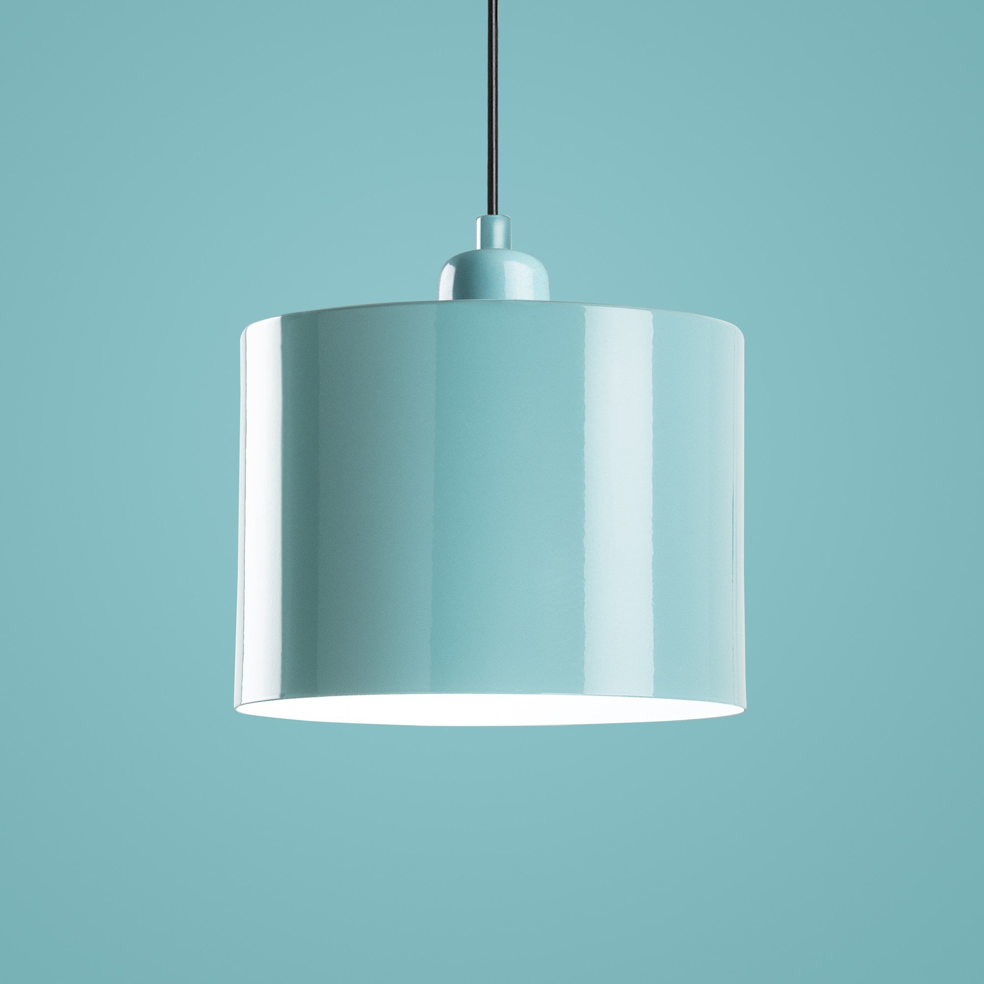 Candeeiro de Teto – altura ajustável de 25 a 110 cm – turquesa – metal