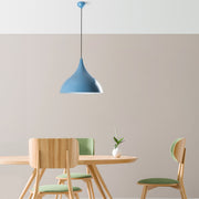 Candeeiro de Teto – Altura Ajustável 42-133 cm – Azul Claro – Metal