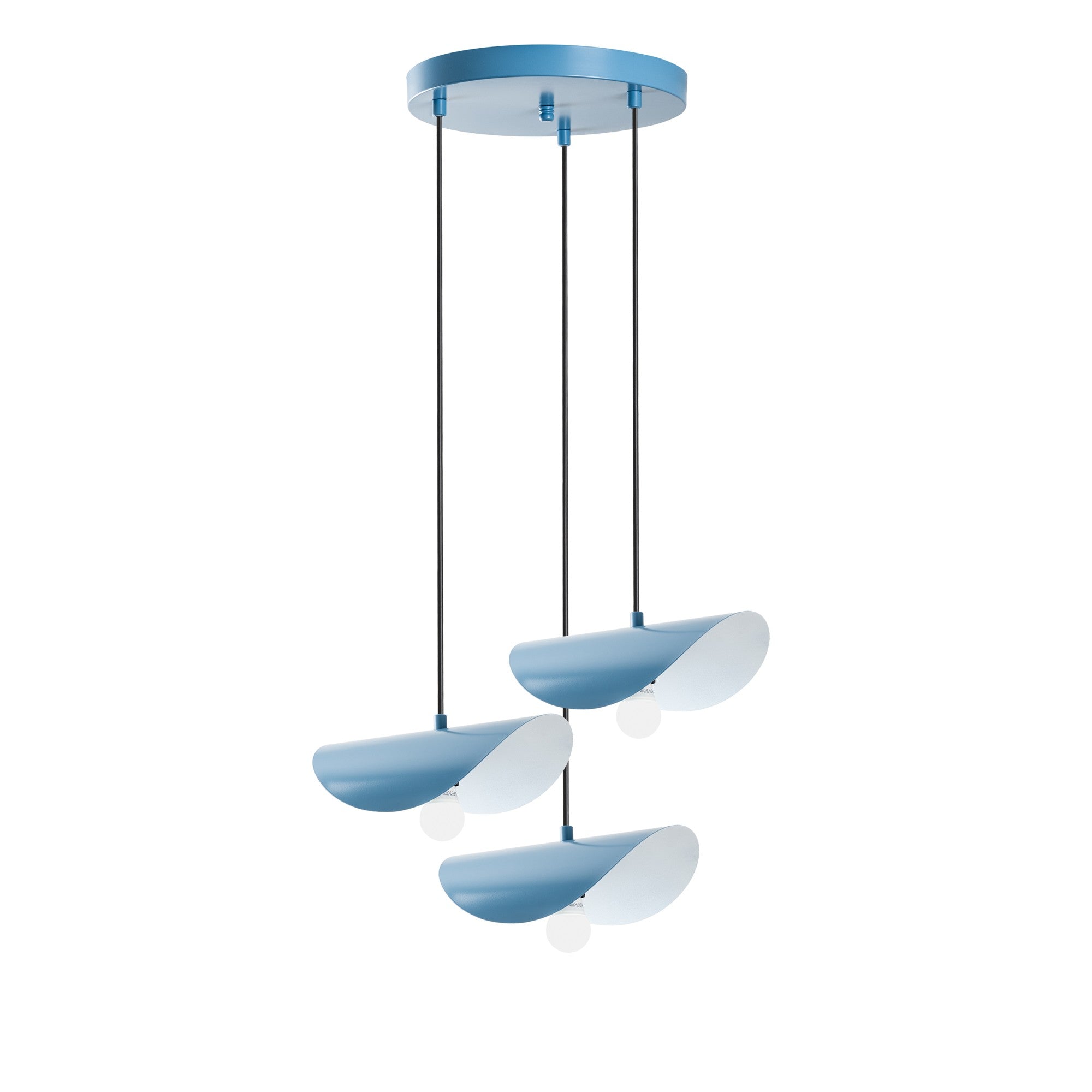 Candeeiro de Teto – 50 cm de Diâmetro – Azul Claro – Metal