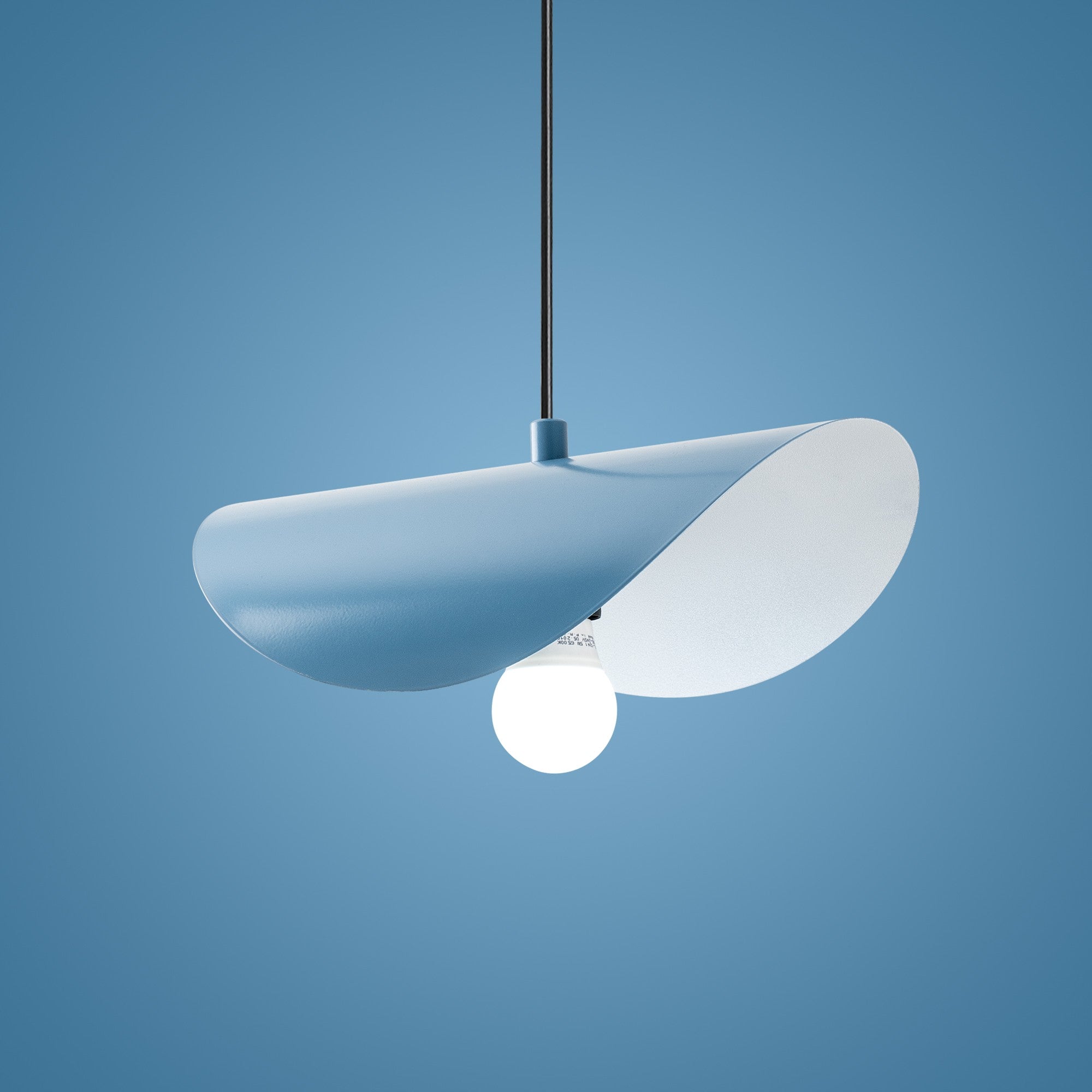 Candeeiro de Teto – 50 cm de Diâmetro – Azul Claro – Metal