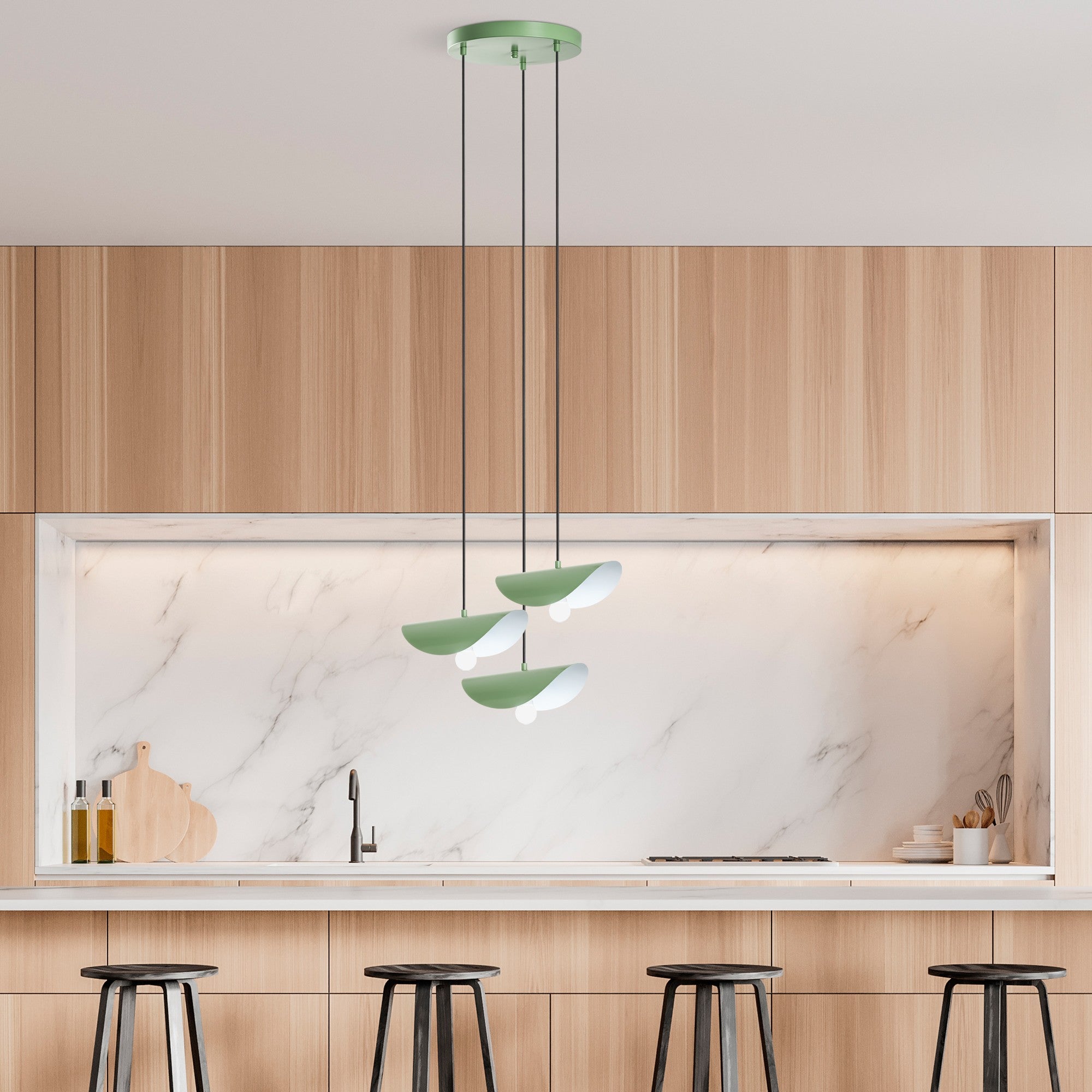 Candeeiro de Teto elegante – 50 cm de diâmetro – menta – metal