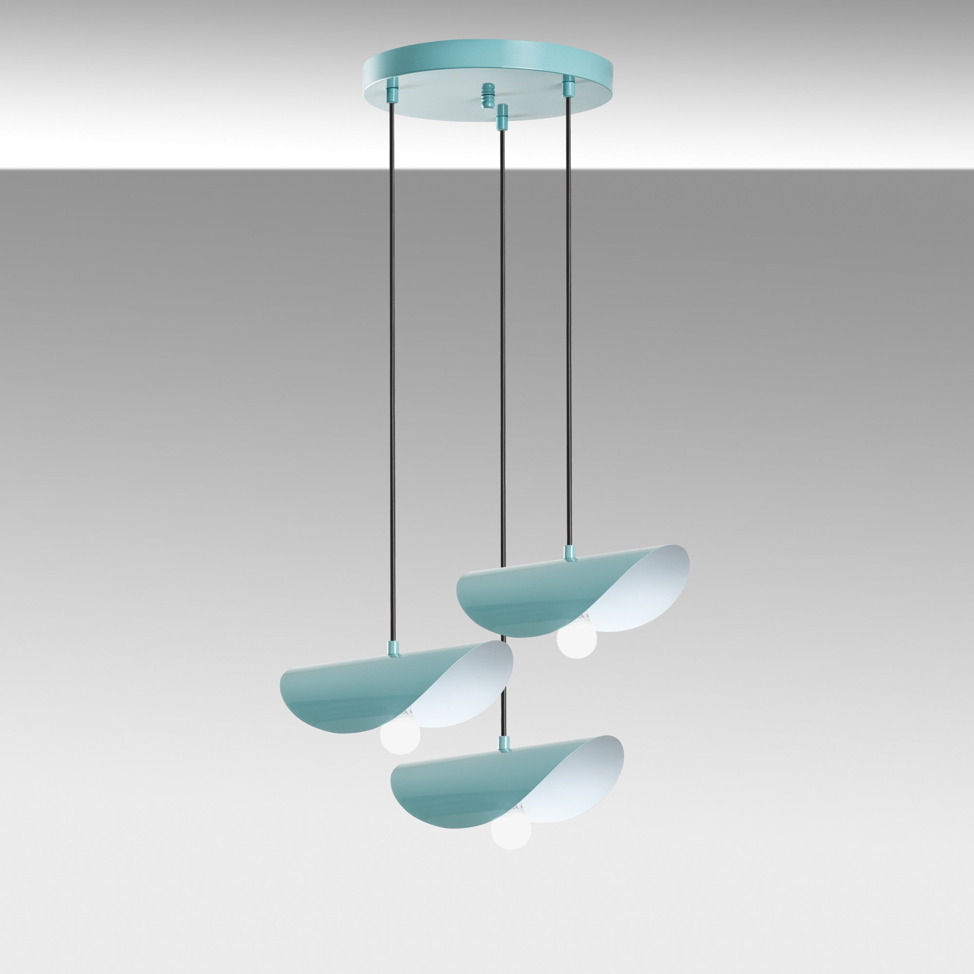 Candeeiro de Teto de metal – 50 cm de diâmetro – turquesa