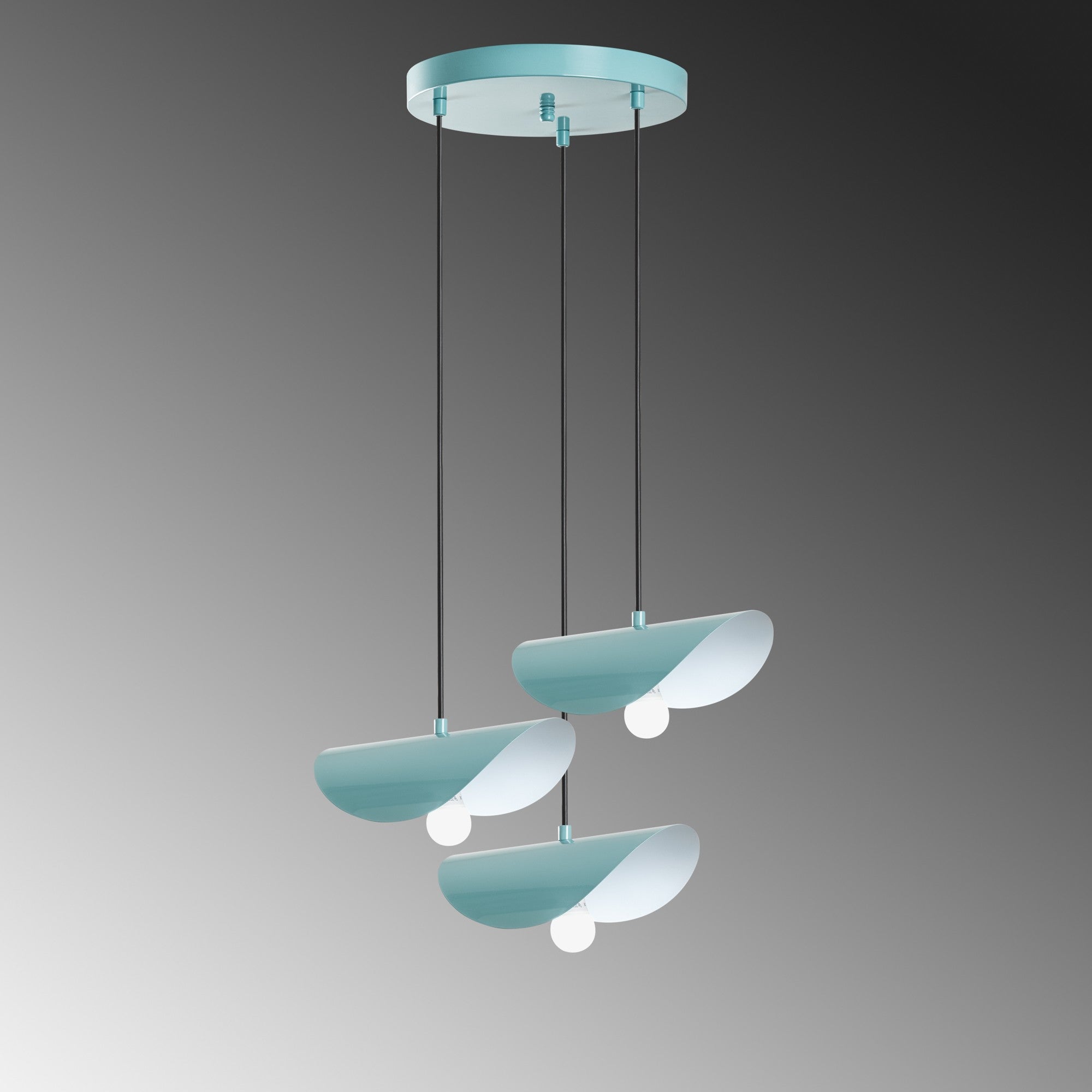 Candeeiro de Teto de metal – 50 cm de diâmetro – turquesa