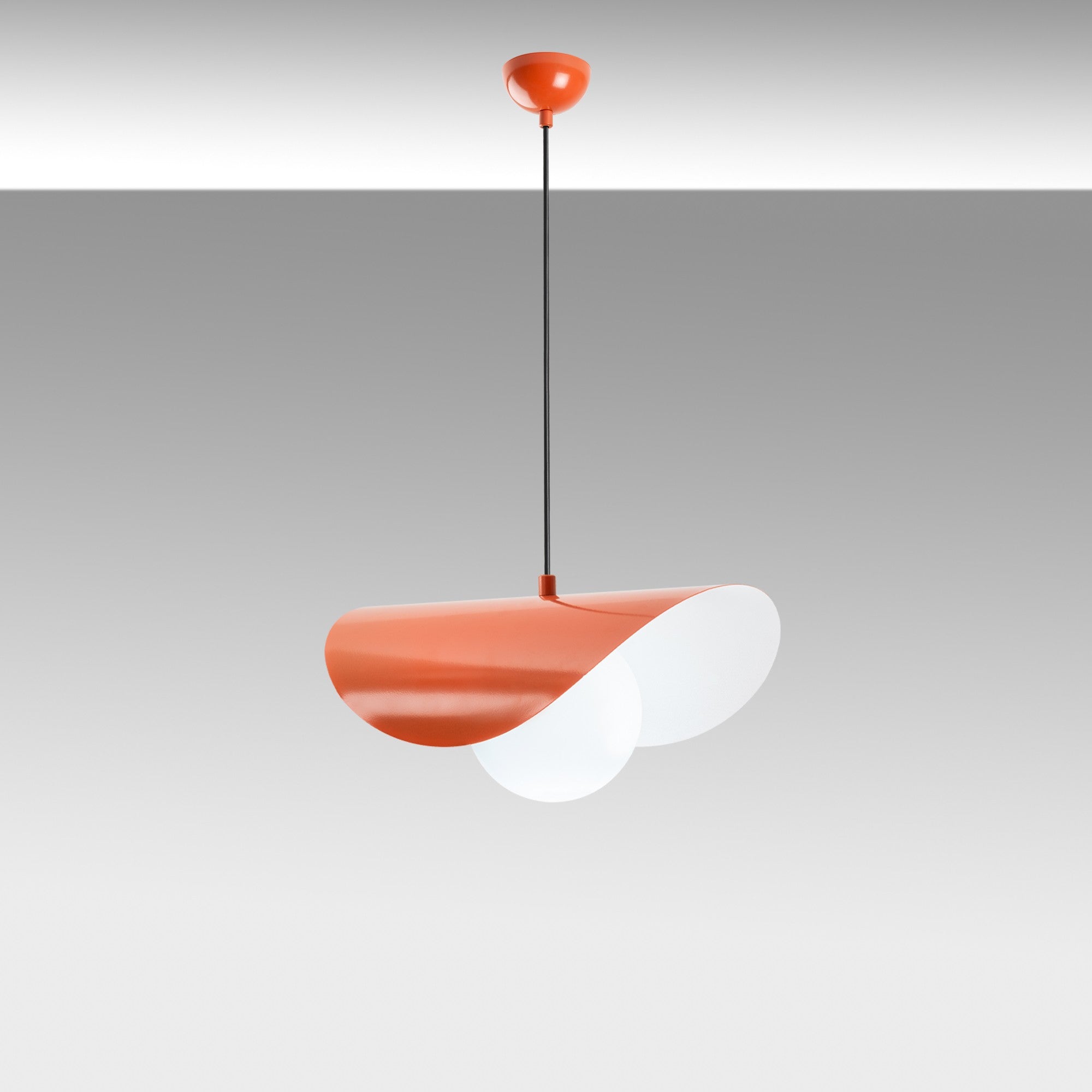 Candeeiro de Teto – altura ajustável de 25 a 112 cm – laranja – metal