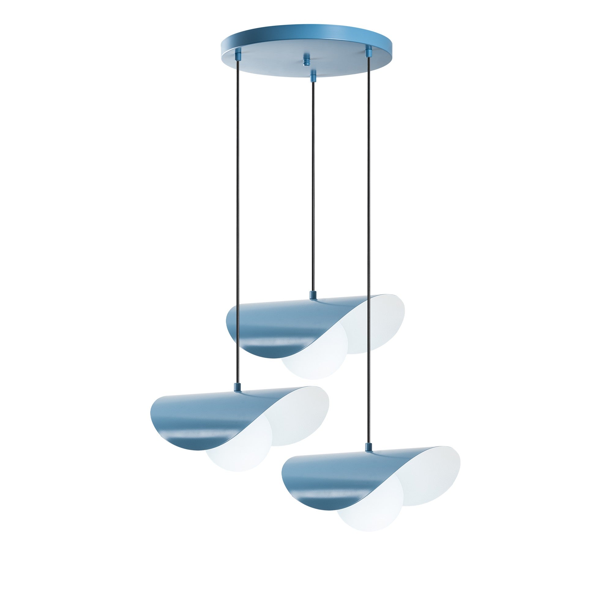 Candeeiro de Teto – 50 cm de Diâmetro – Azul Claro – Metal