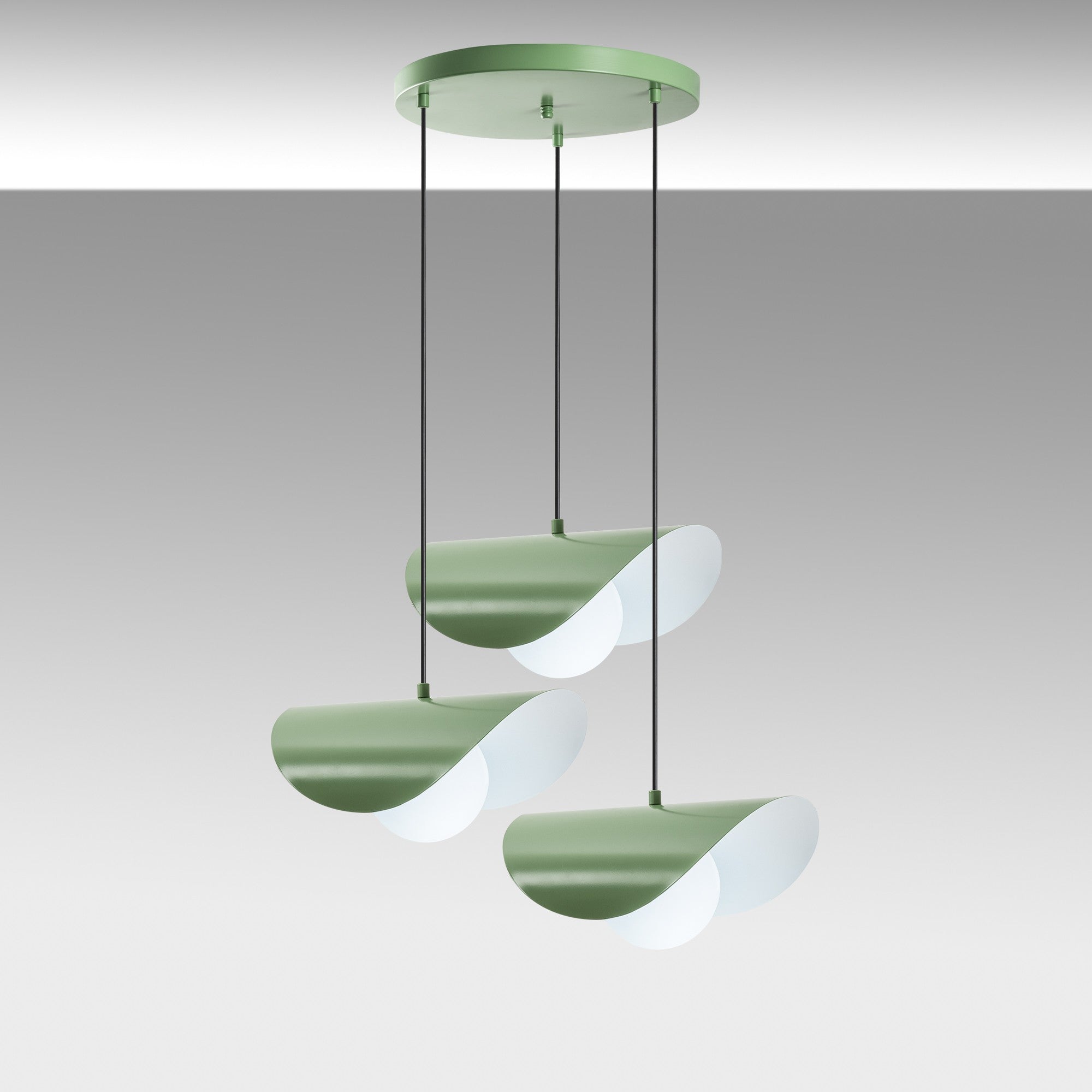 Candeeiro de Teto – 50 cm de diâmetro – Verde Menta – Metal