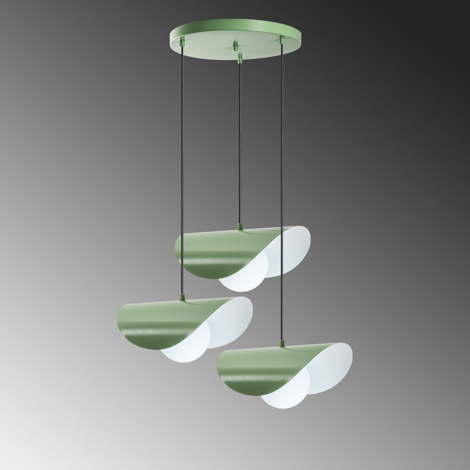 Candeeiro de Teto – 50 cm de diâmetro – Verde Menta – Metal