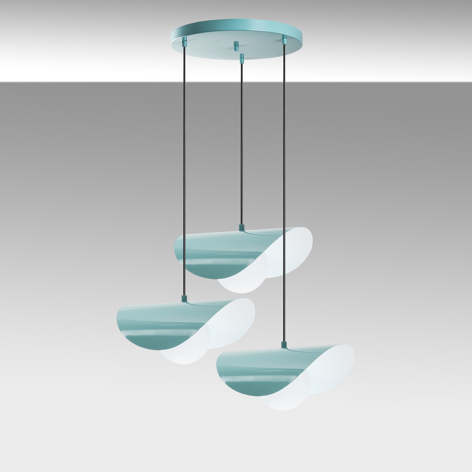 Candeeiro de Teto de metal – 50 cm de diâmetro – turquesa