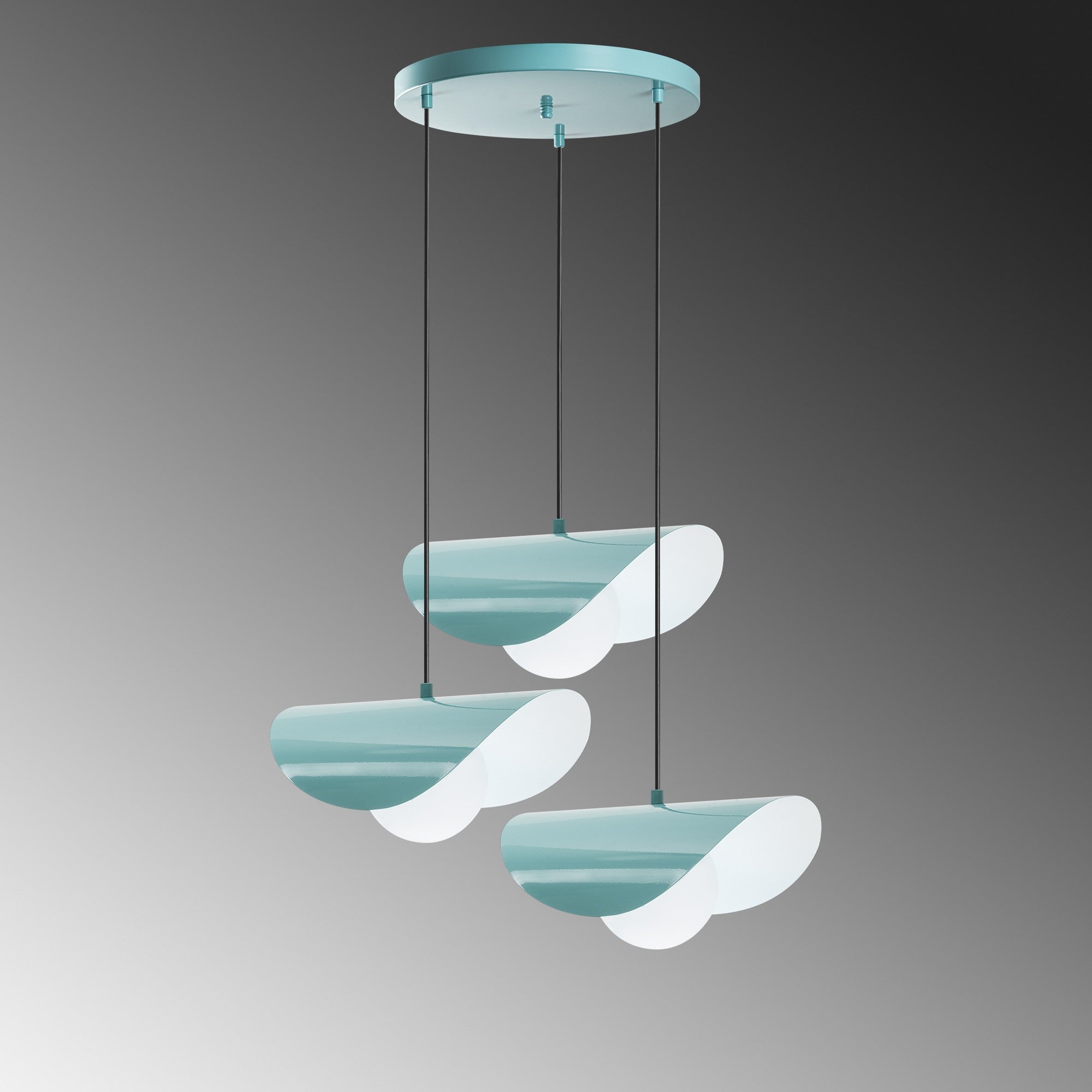 Candeeiro de Teto de metal – 50 cm de diâmetro – turquesa