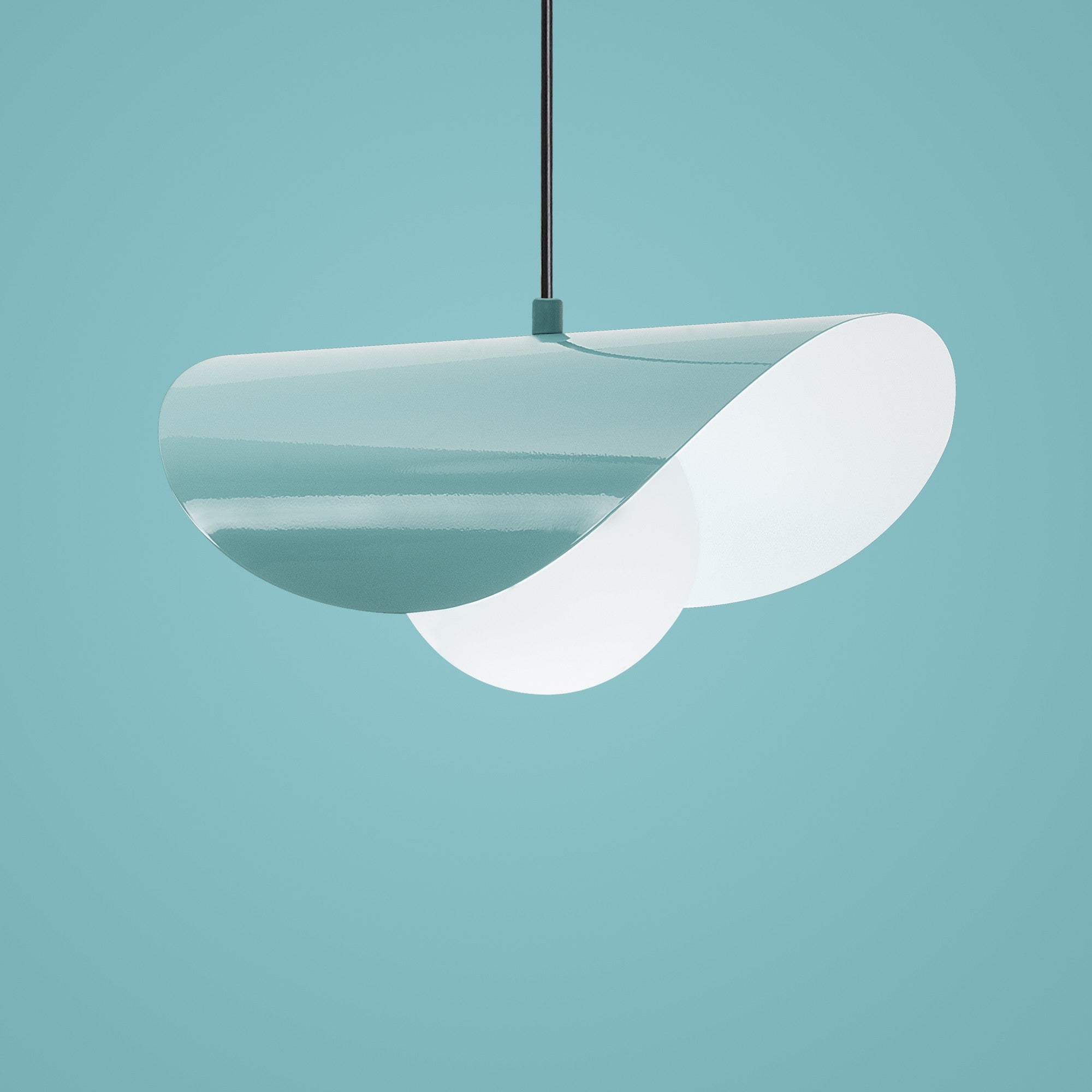 Candeeiro de Teto de metal – 50 cm de diâmetro – turquesa